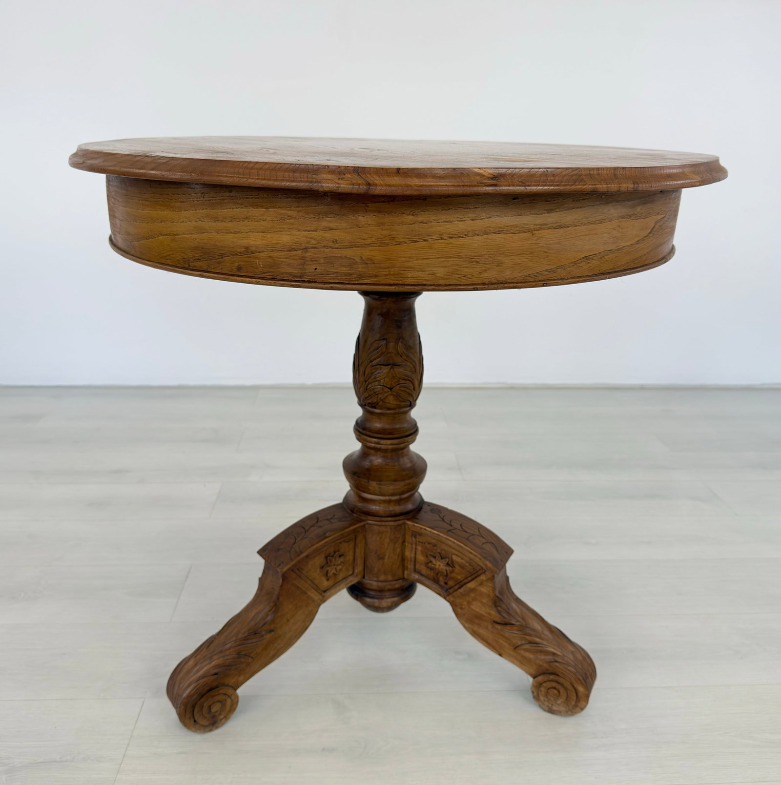 FRENCH PINE PEDESTAL SIDE TABLE - 2