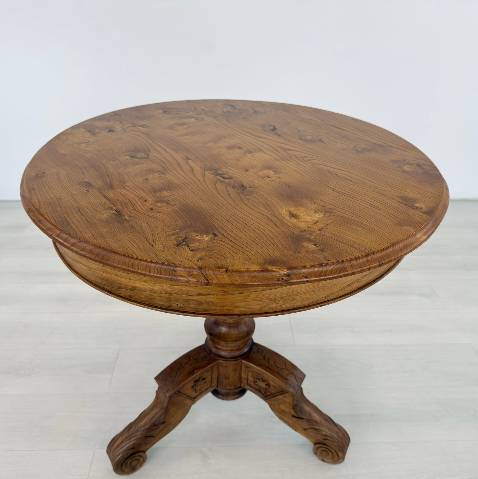 FRENCH PINE PEDESTAL SIDE TABLE - 3