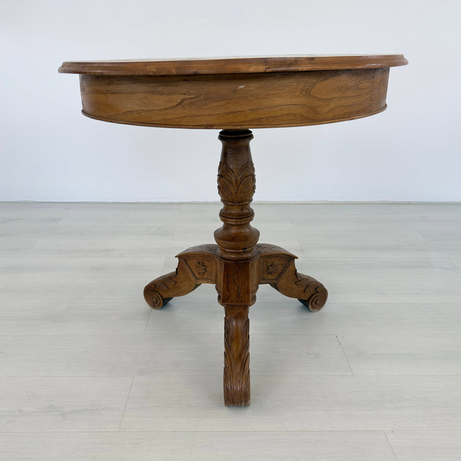 FRENCH PINE PEDESTAL SIDE TABLE - 4