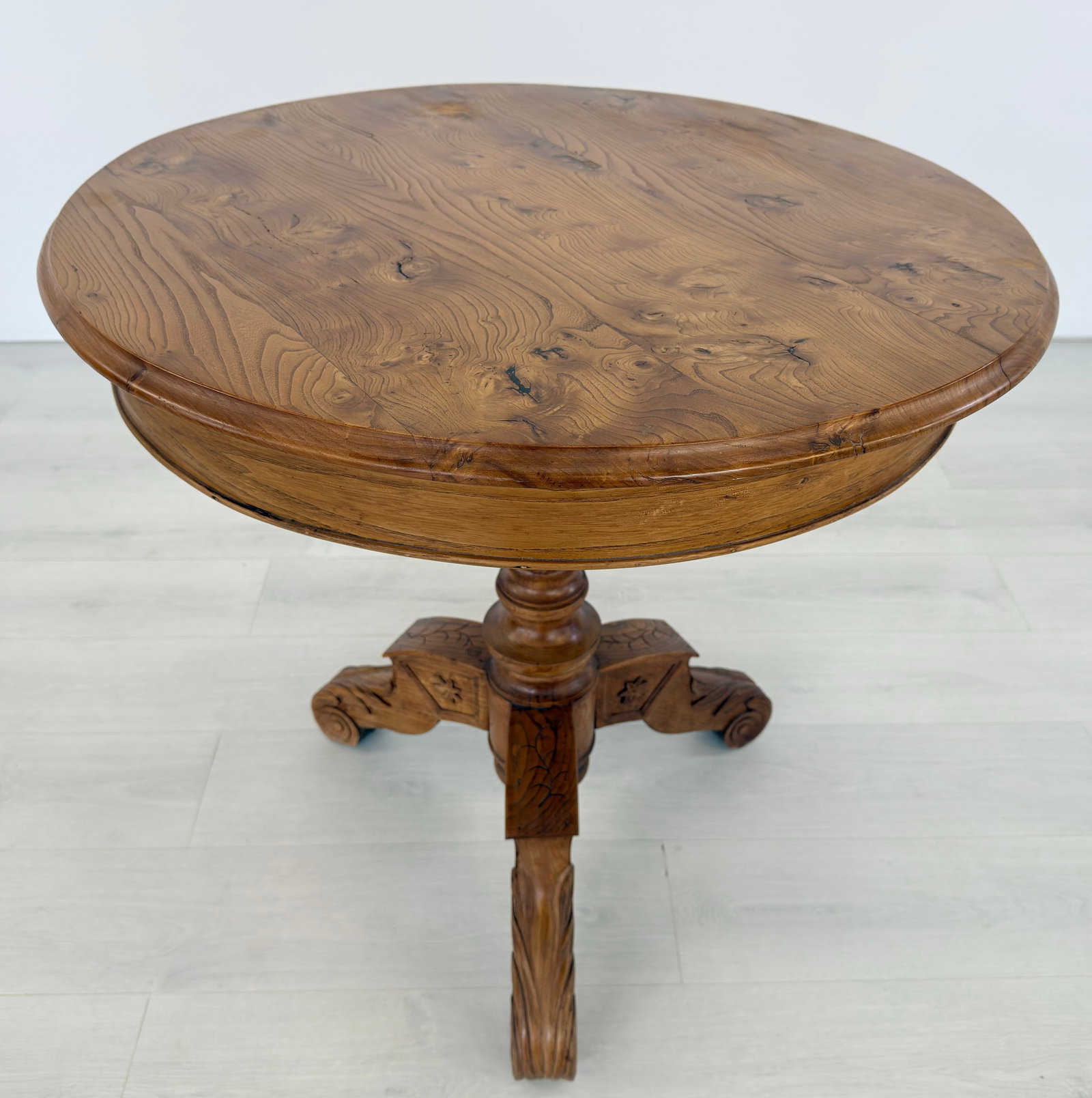 FRENCH PINE PEDESTAL SIDE TABLE - 5