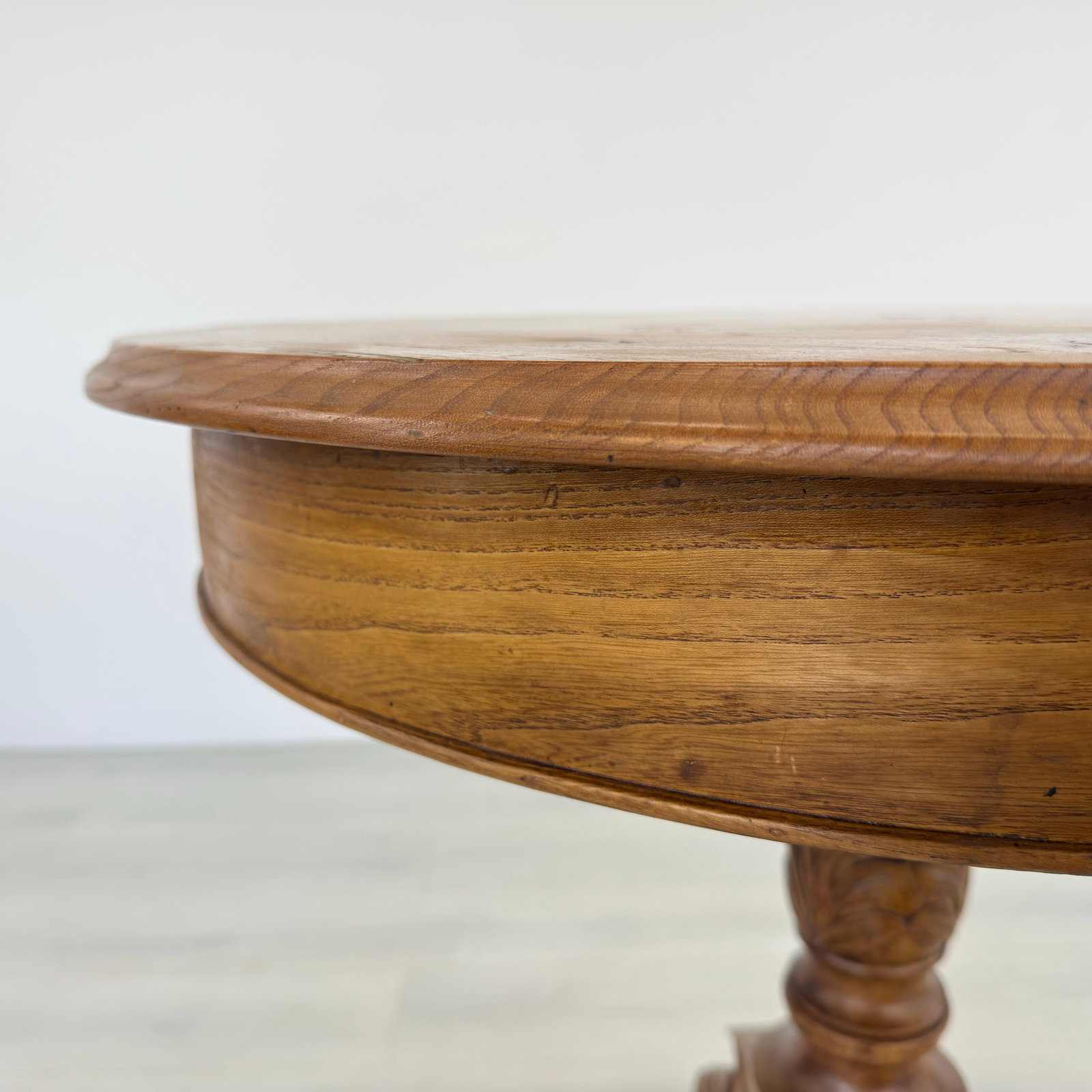 FRENCH PINE PEDESTAL SIDE TABLE - 7