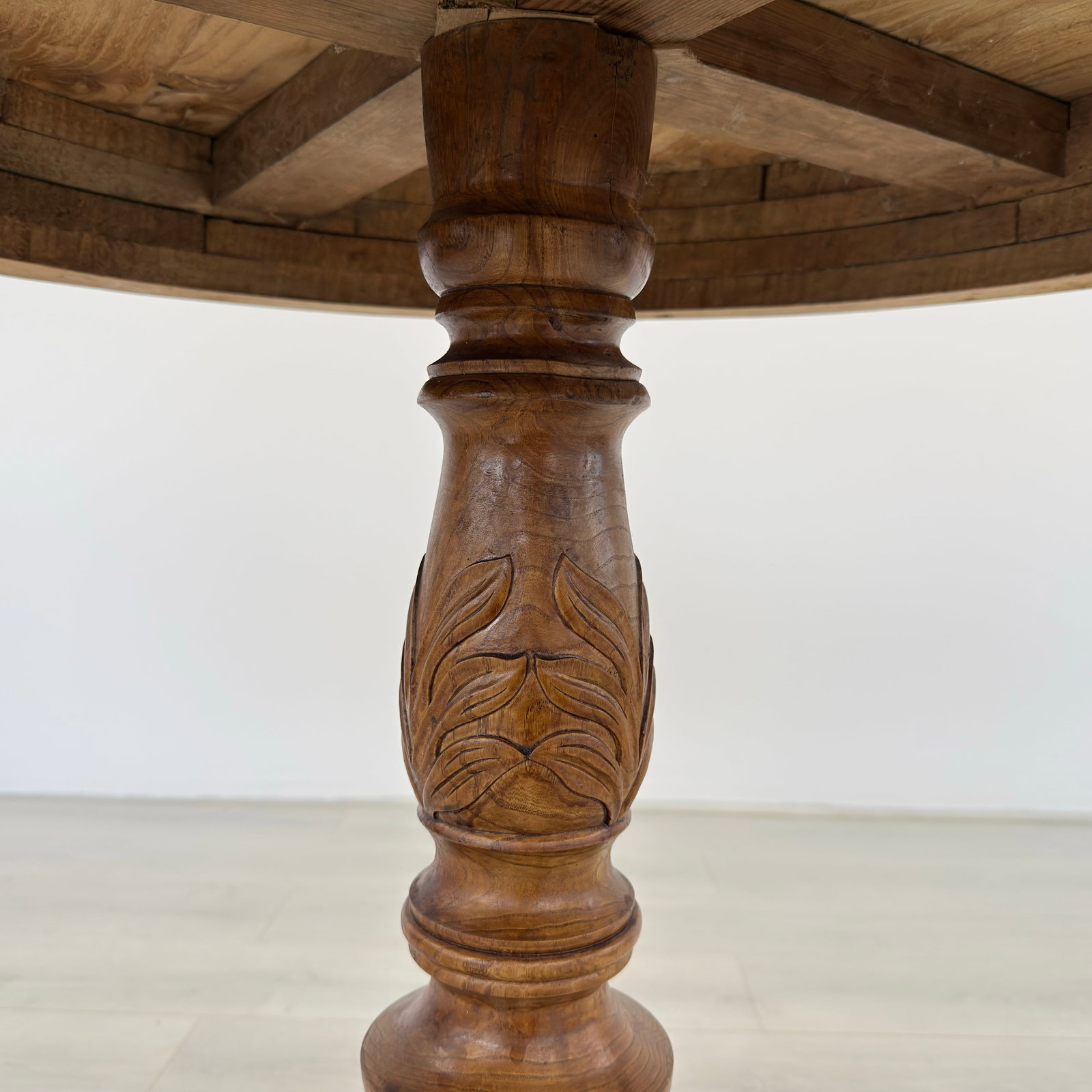 FRENCH PINE PEDESTAL SIDE TABLE - 8