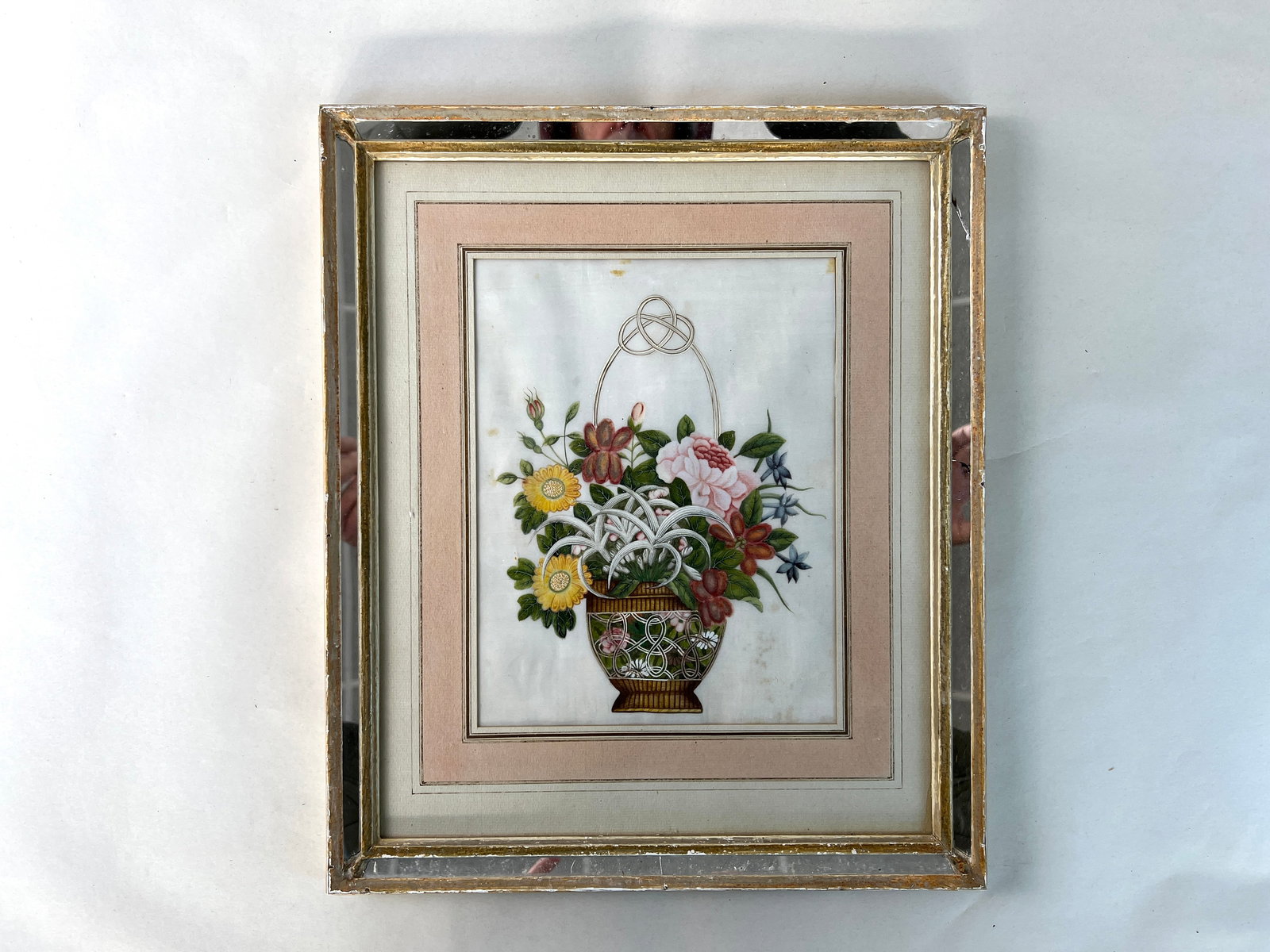 VINTAGE MIXED MEDIA FLOWERS PAINTING (1 of 6)