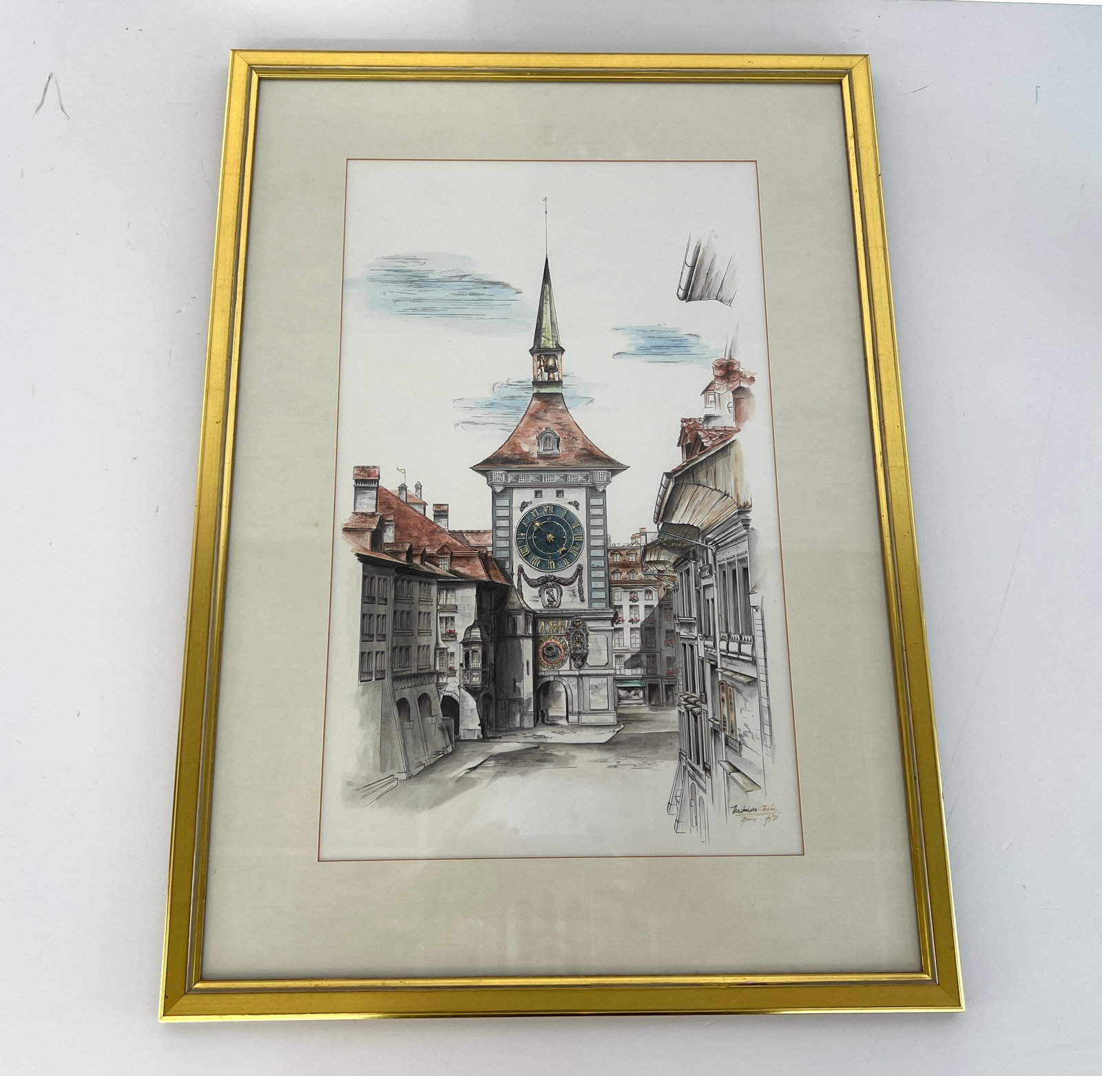 ZYTGLOGGE TOWER, BERN ETCHING BY MONIKA CHAM (1 of 6)