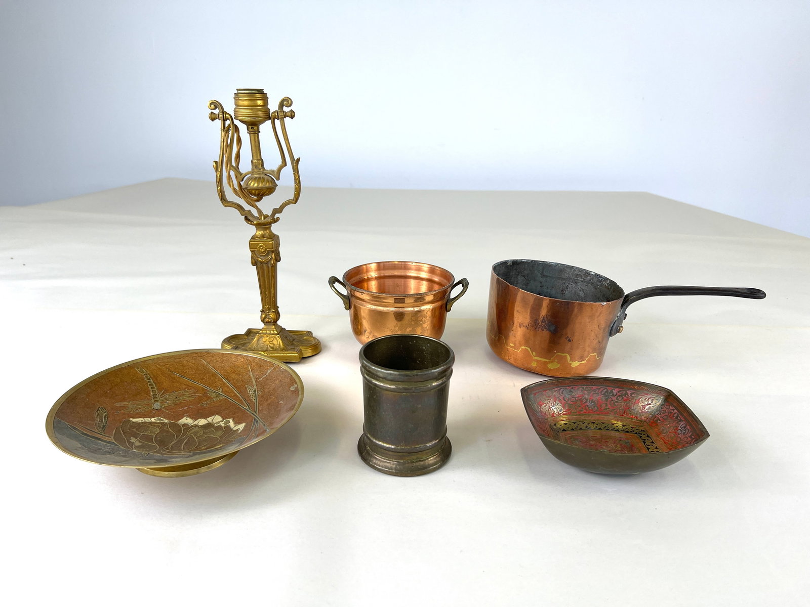 (6) ANTIQUE COPPER AND BRASS SET (1 of 9)