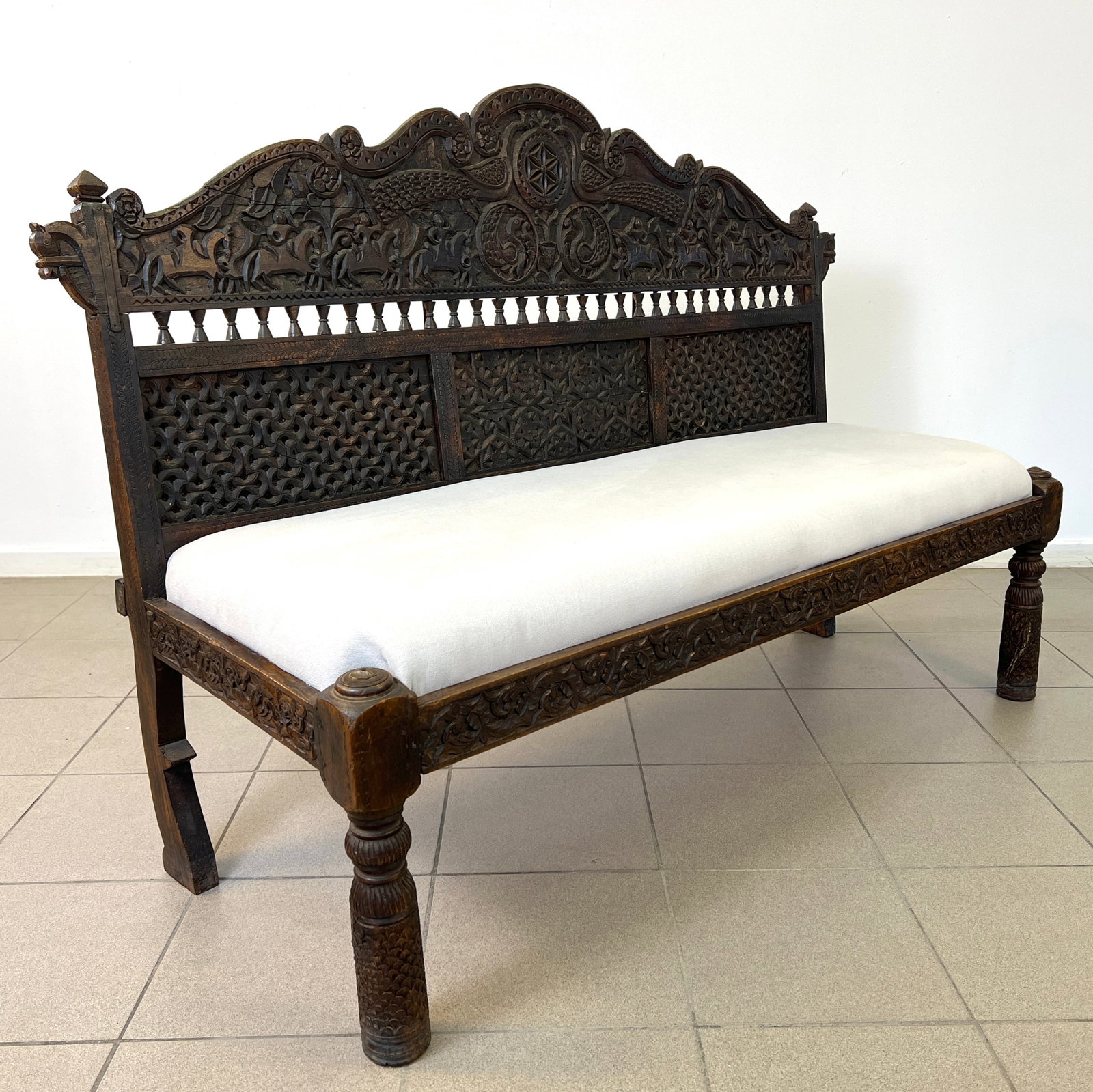 ANTIQUE RAJASTAN SOFA, NEWLY UPHOLSTERED (1 of 15)
