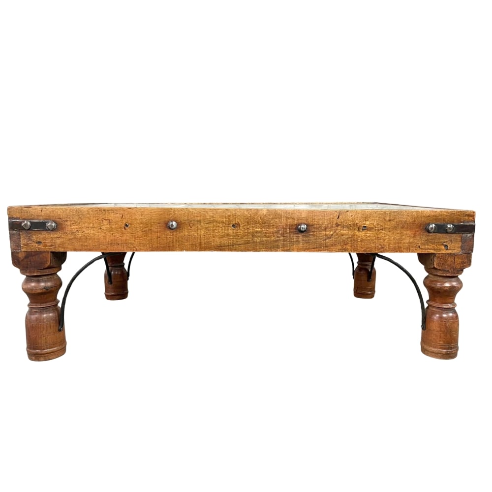 INDIAN HARDWOOD AND IRON COFFEE TABLE (1 of 6)