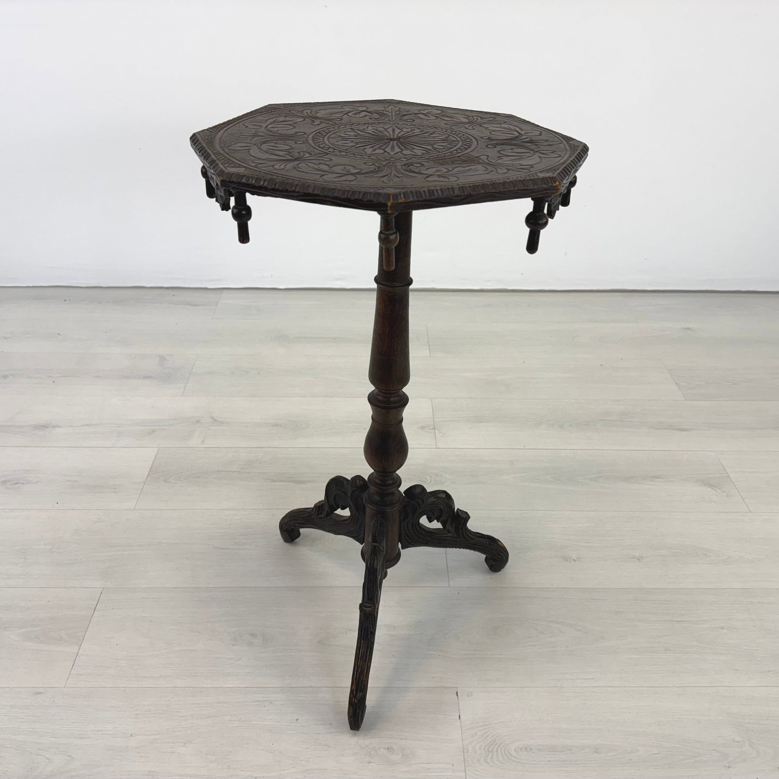 ANTIQUE OCTAGONAL SIDE TABLE - 3