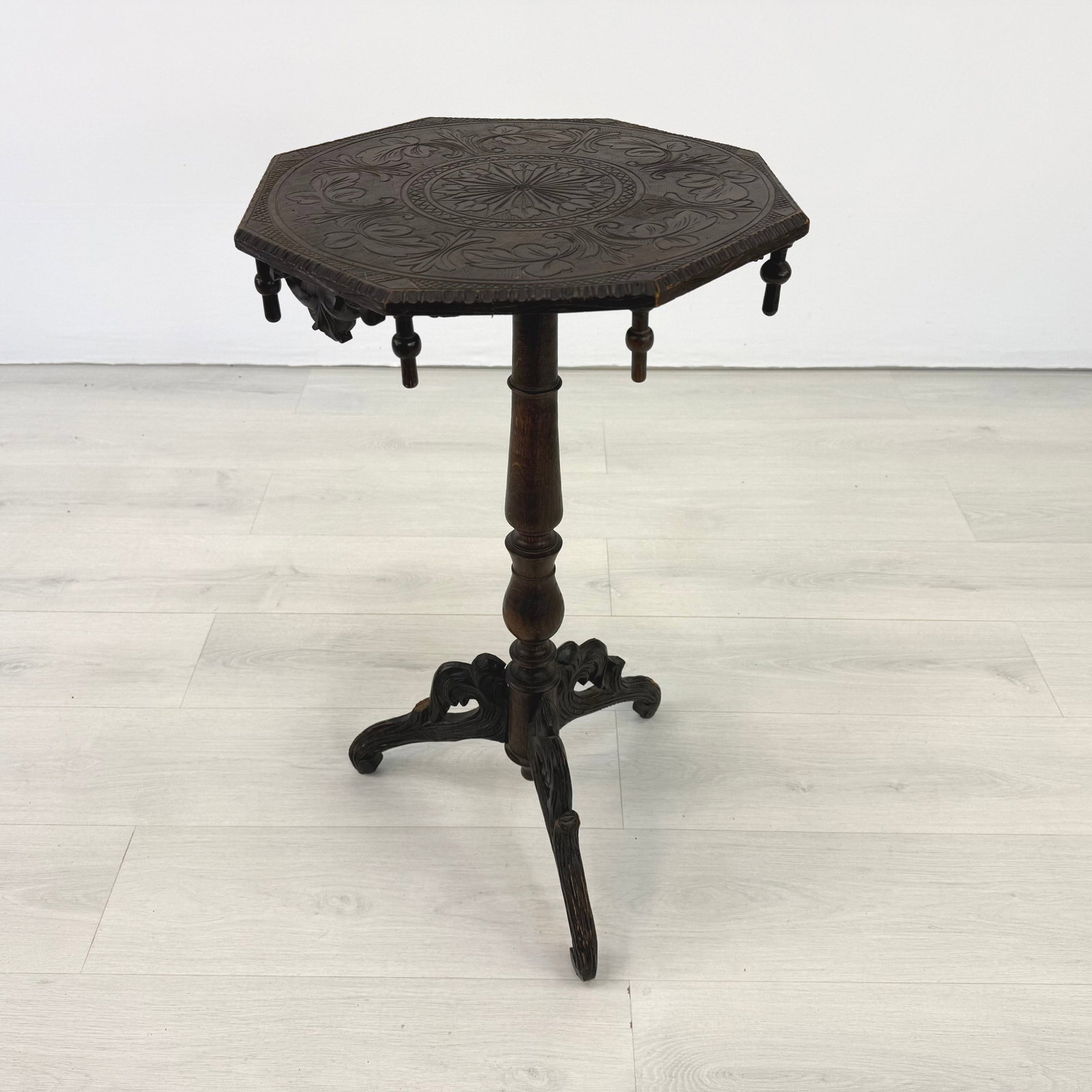 ANTIQUE OCTAGONAL SIDE TABLE - 4