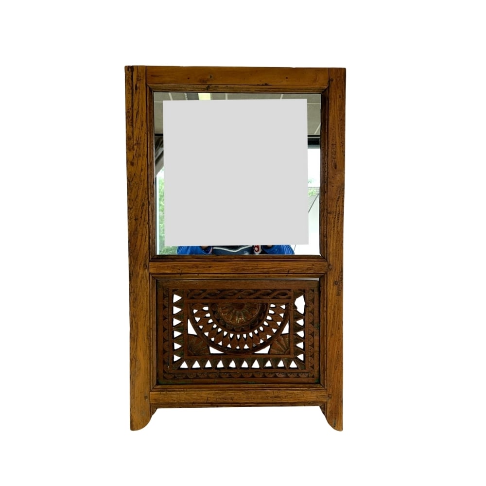 ART DECO CARVED WOOD WALL MIRROR (1 of 6)