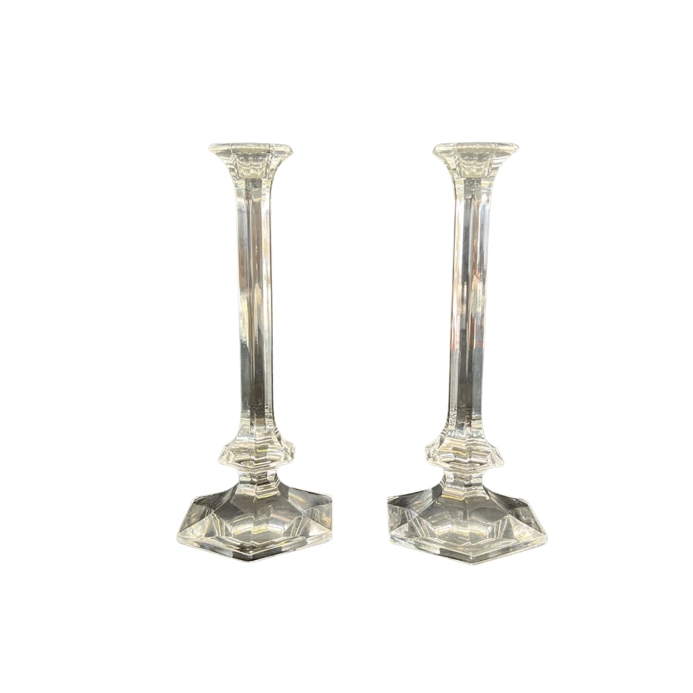 VAL ST LAMBERT ELYSEE CANDLESTICKS, A PAIR (1 of 8)