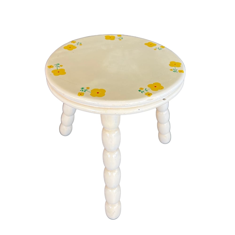 HAND PAINTED FARMHOUSE MILKING STOOL (1 of 5)