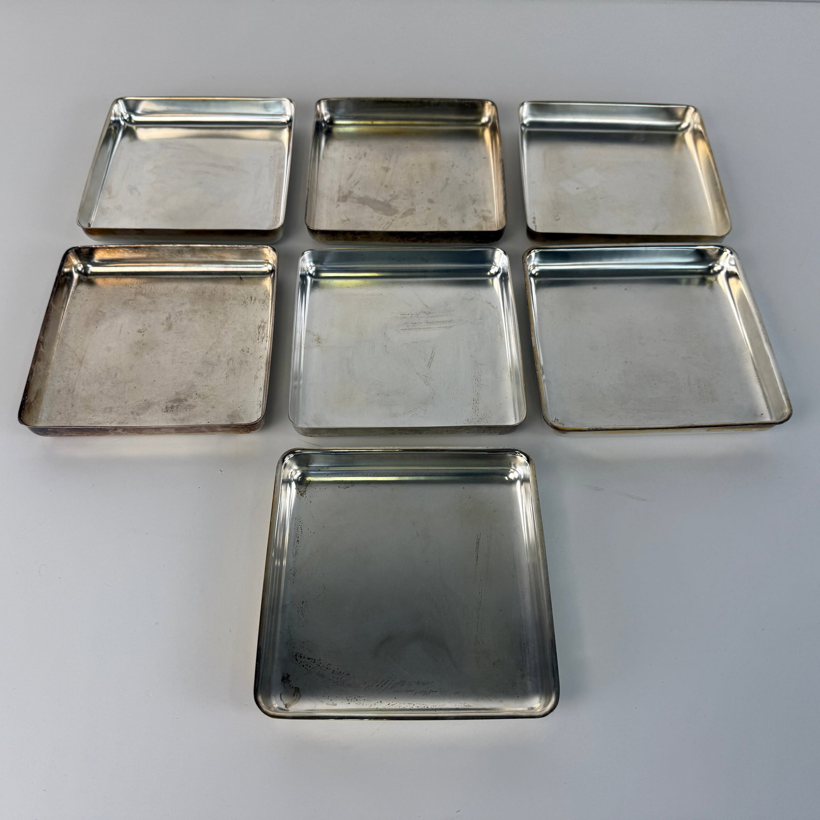 (7) SILVER PLATED SECTIONAL SERVING TRAYS BEARD - 2