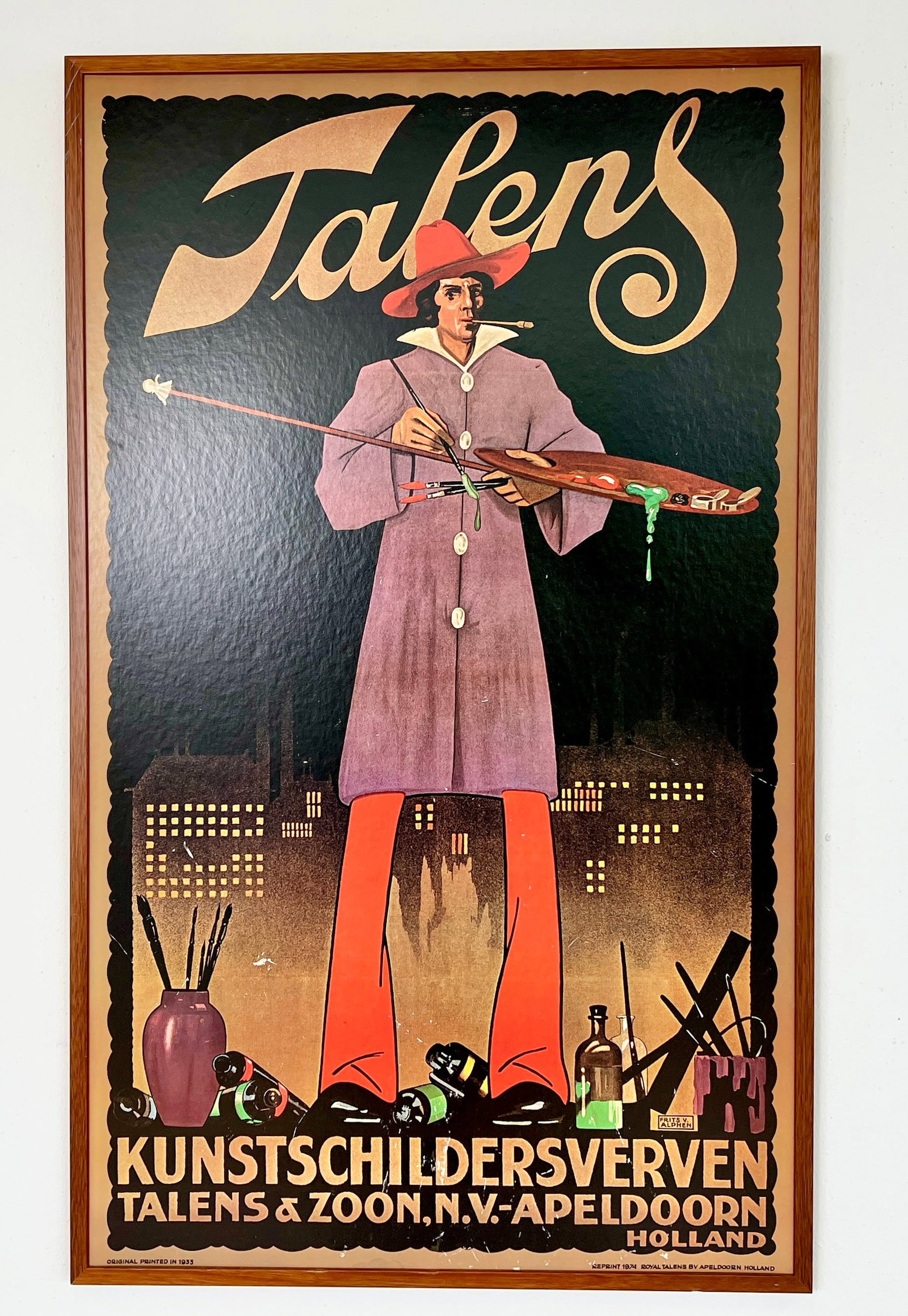 ROYAL TALENS ART POSTER, HOLLAND: Dimensions: H 39.7” x W 24”. Royal Talens art poster, Holland.