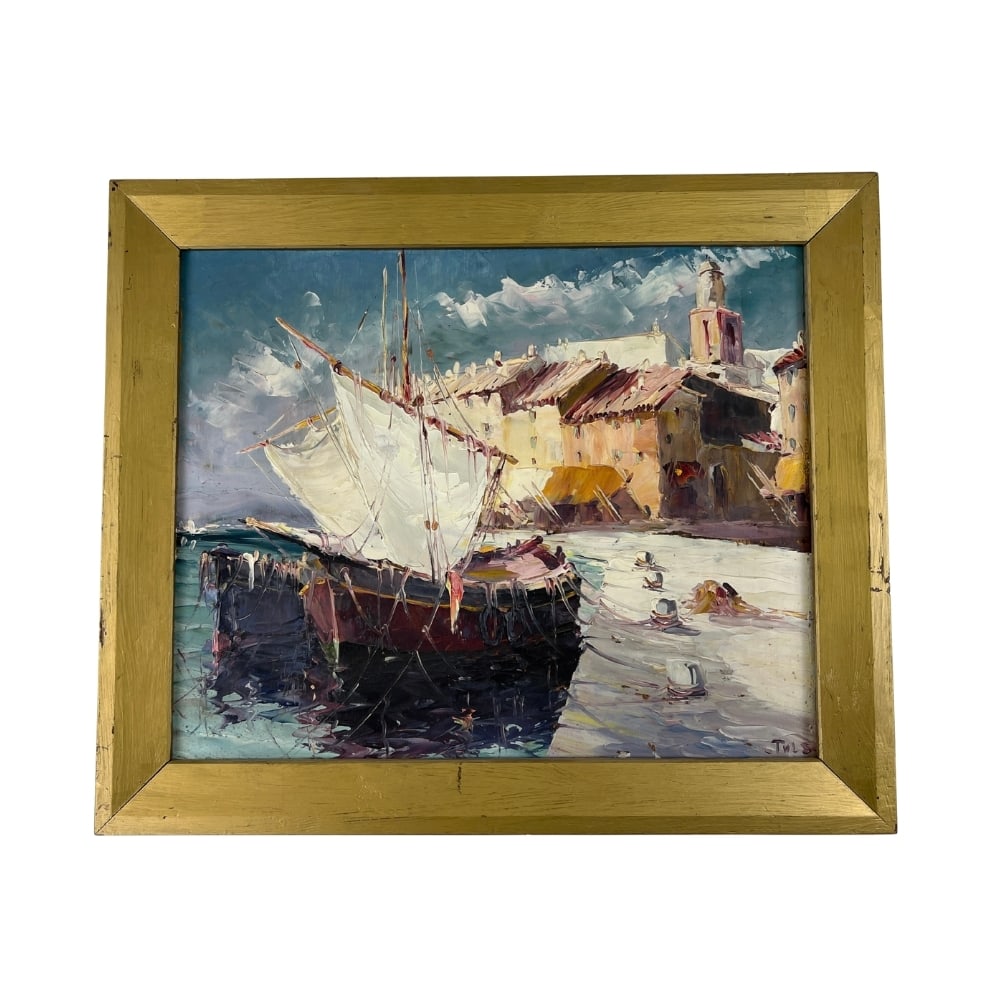 L. LUTZ TARTANES DE ST. TROPEZ OIL PAINTING (1 of 7)