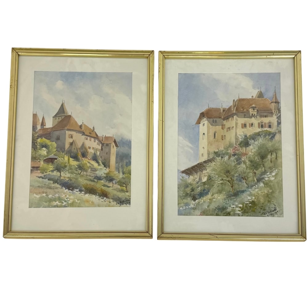 (2) CHATEAU DE BLONAY PAINTINGS, 1946 (1 of 8)