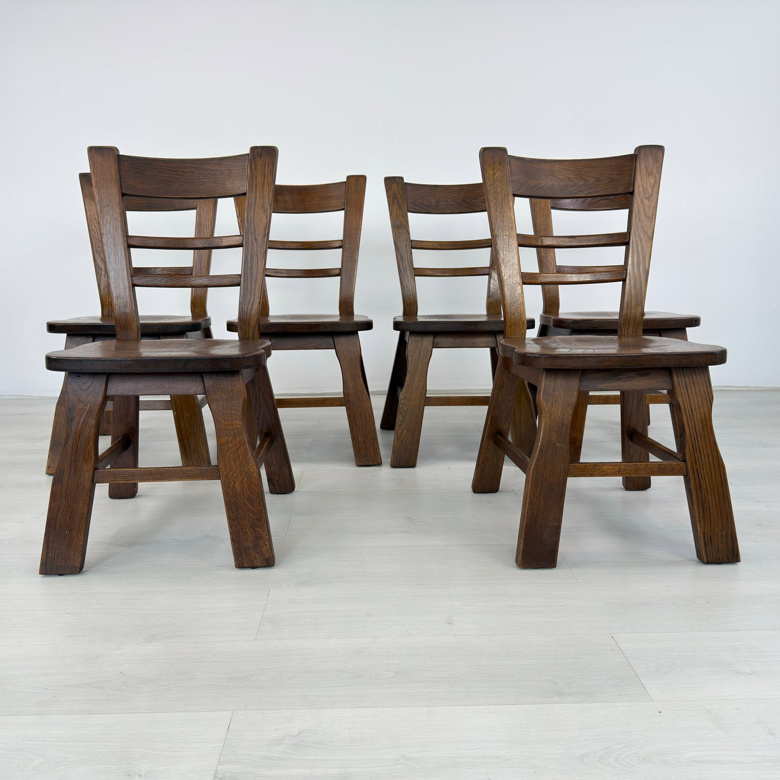 (6) BELGIAN BRUTALIST DINING CHAIRS - 2