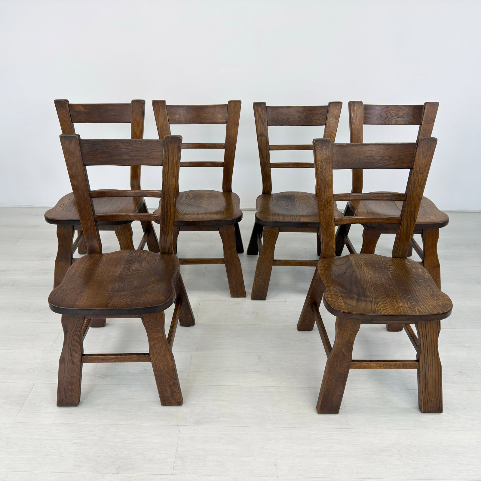 (6) BELGIAN BRUTALIST DINING CHAIRS - 3