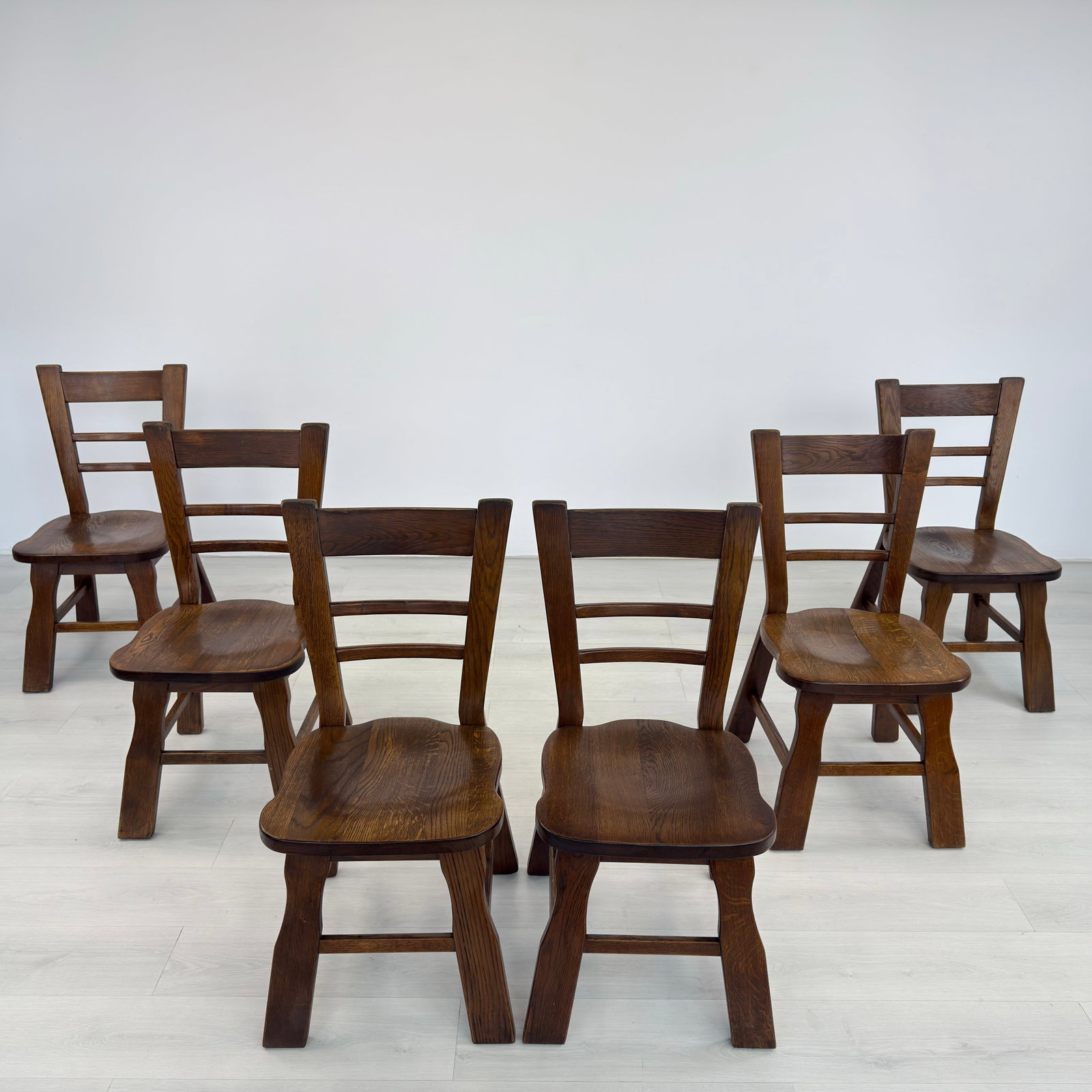 (6) BELGIAN BRUTALIST DINING CHAIRS - 4