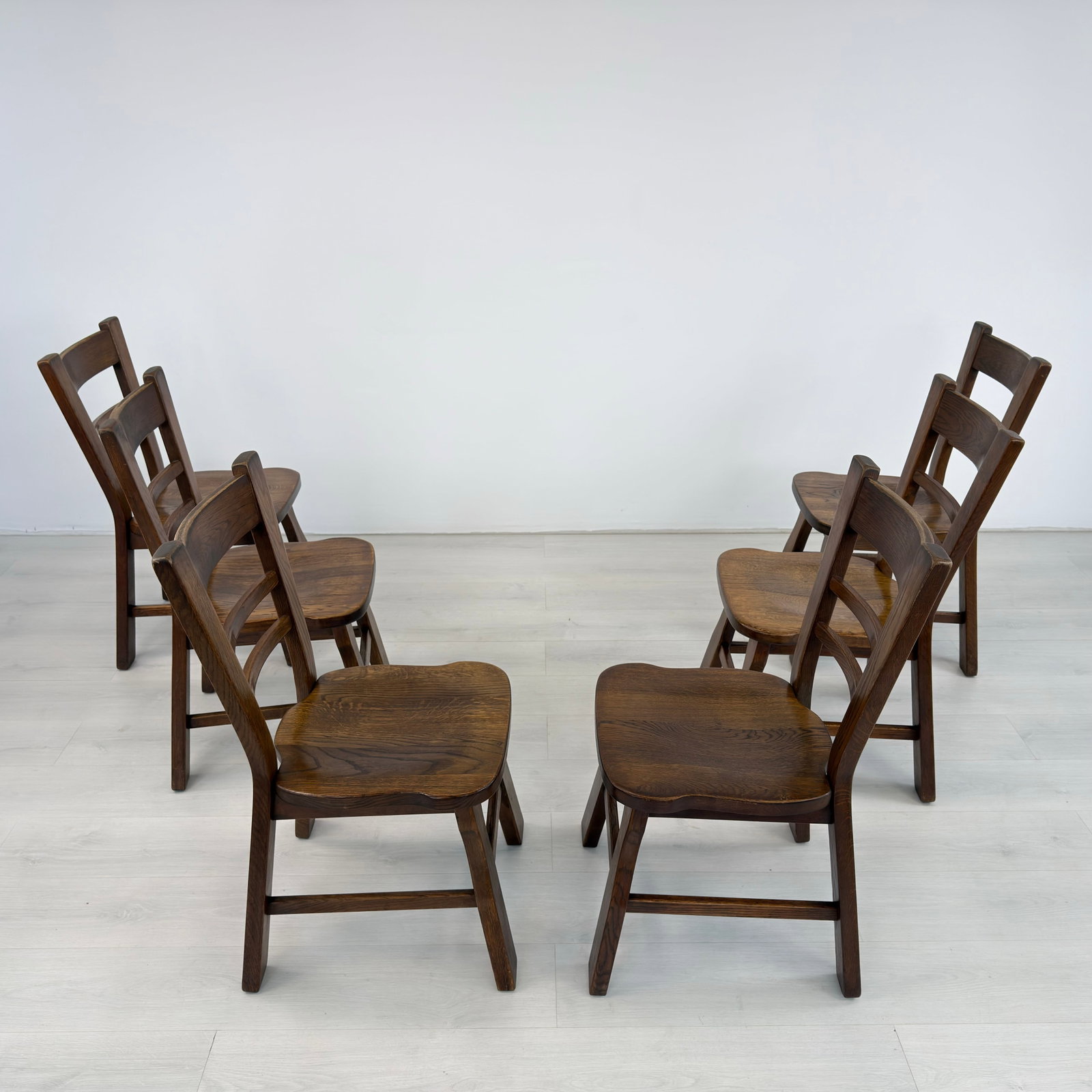 (6) BELGIAN BRUTALIST DINING CHAIRS - 5