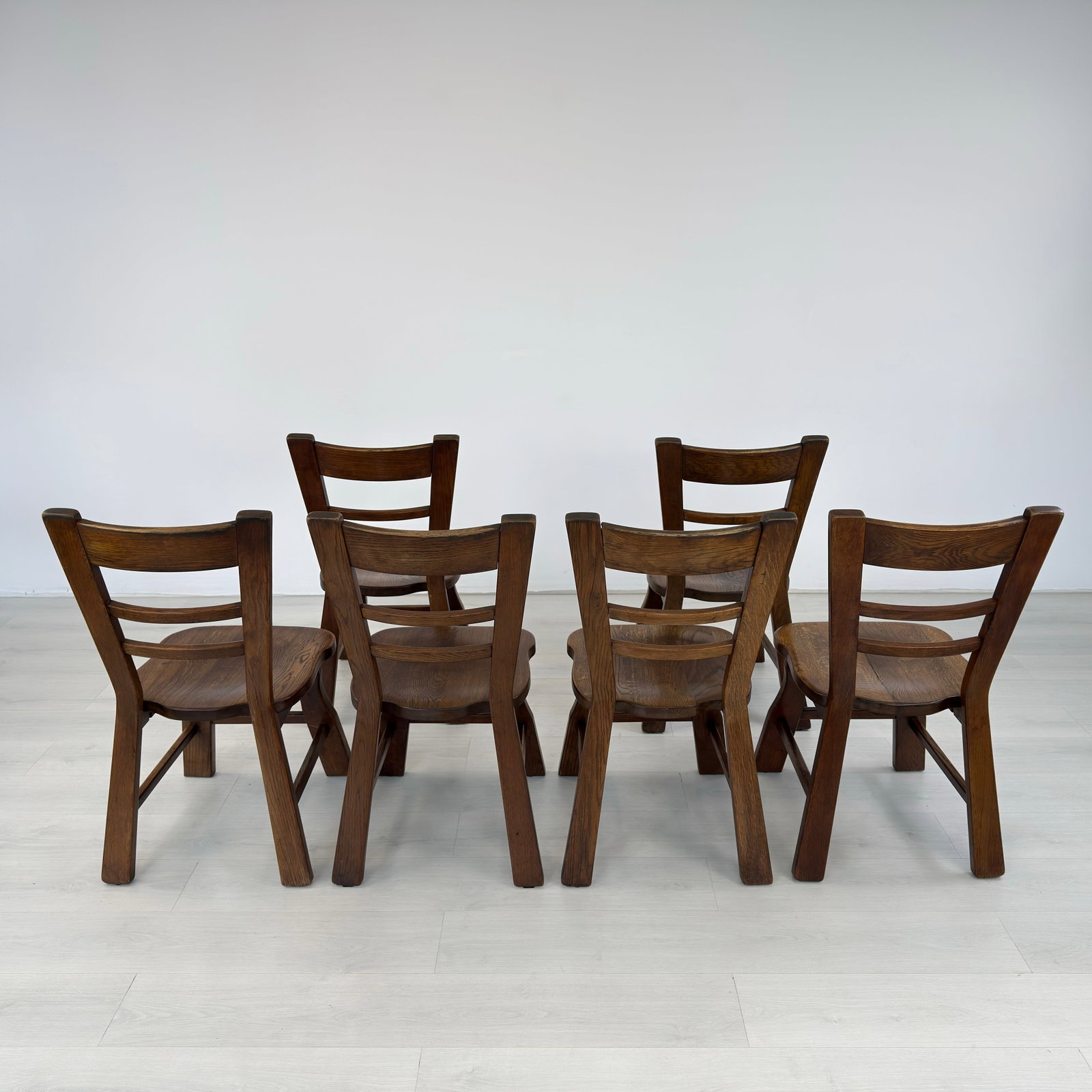 (6) BELGIAN BRUTALIST DINING CHAIRS - 6