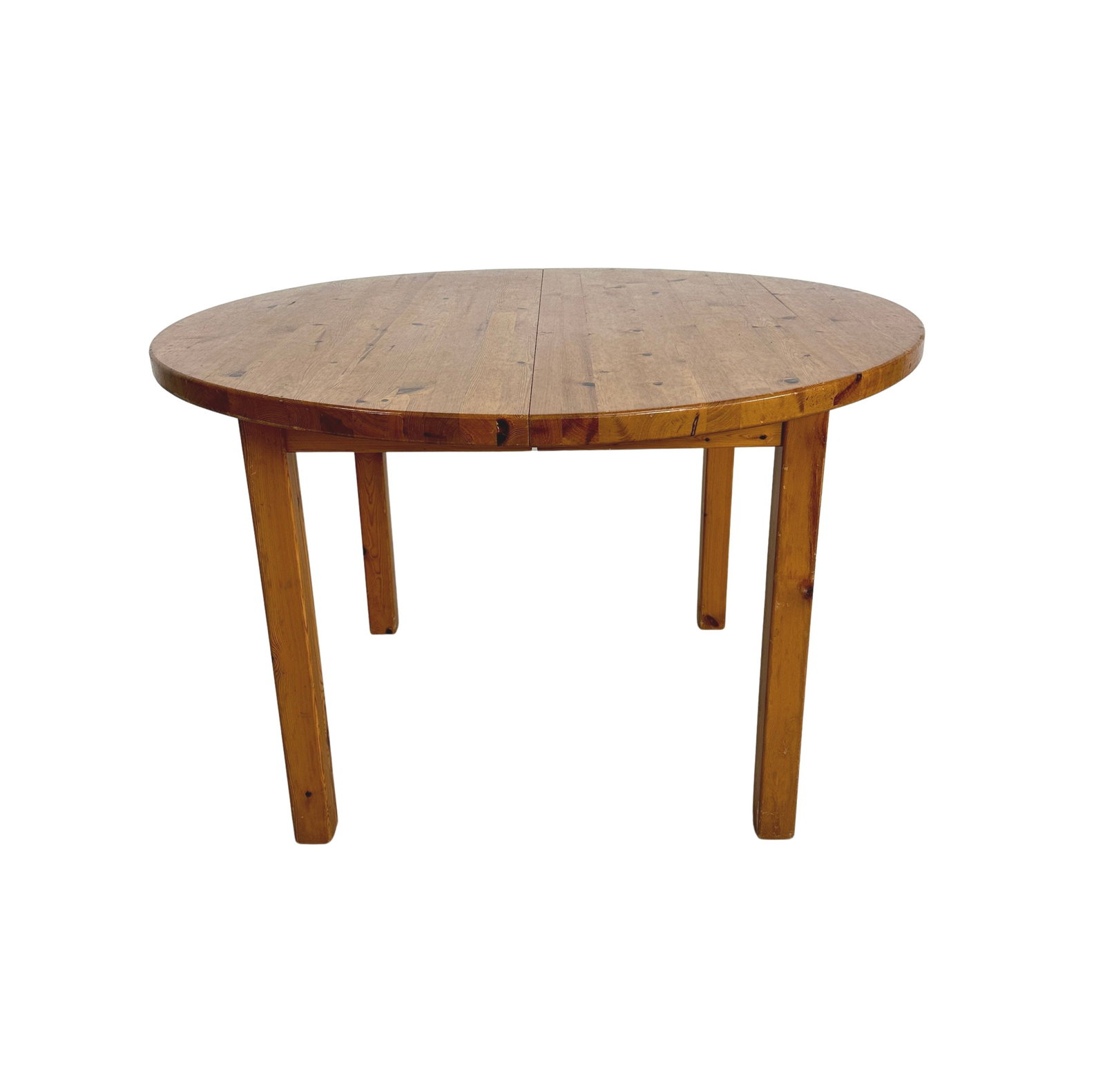 EXTENDABLE DANISH PINE DINING TABLE: Dimensions: H 29” x W 46”. Vintage extendable pine dining table. Extended W 78.5”.