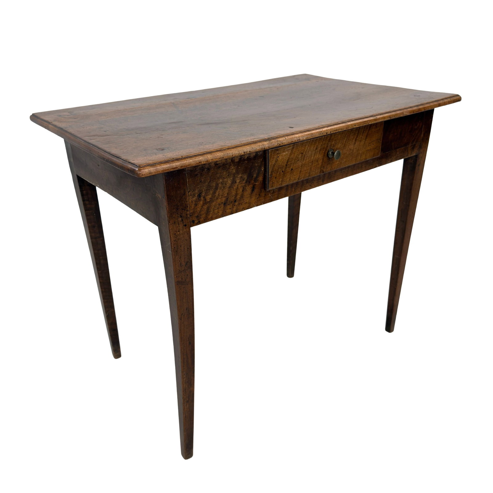 ANTIQUE FRENCH SIDE TABLE OR DESK: Dimensions: H 28.3” x W 34.3” x D 21.3”. Antique French Farmhouse desk or side table with one central drawer.