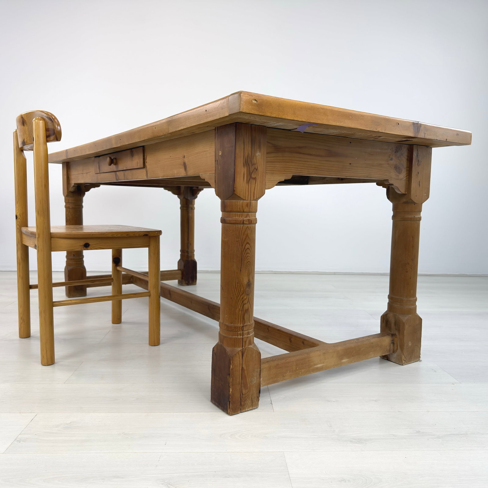 FARMHOUSE PINE DINING TABLE - 15