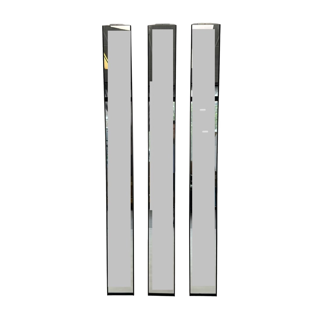 WALL MIRROR BY LUCIANO BERTONCINI, 1970s: Dimensions: H 78.7” x W 8”. Vintage Italian modular wall mirror (3pc) attr. to Luciano Bertoncini for Elco, 1970s. Dimensions are for 1 pc.