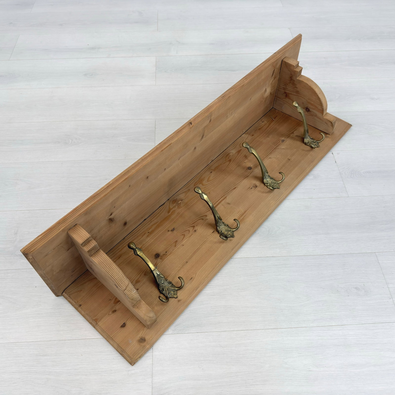 VINTAGE PINE WALL COAT RACK - 3