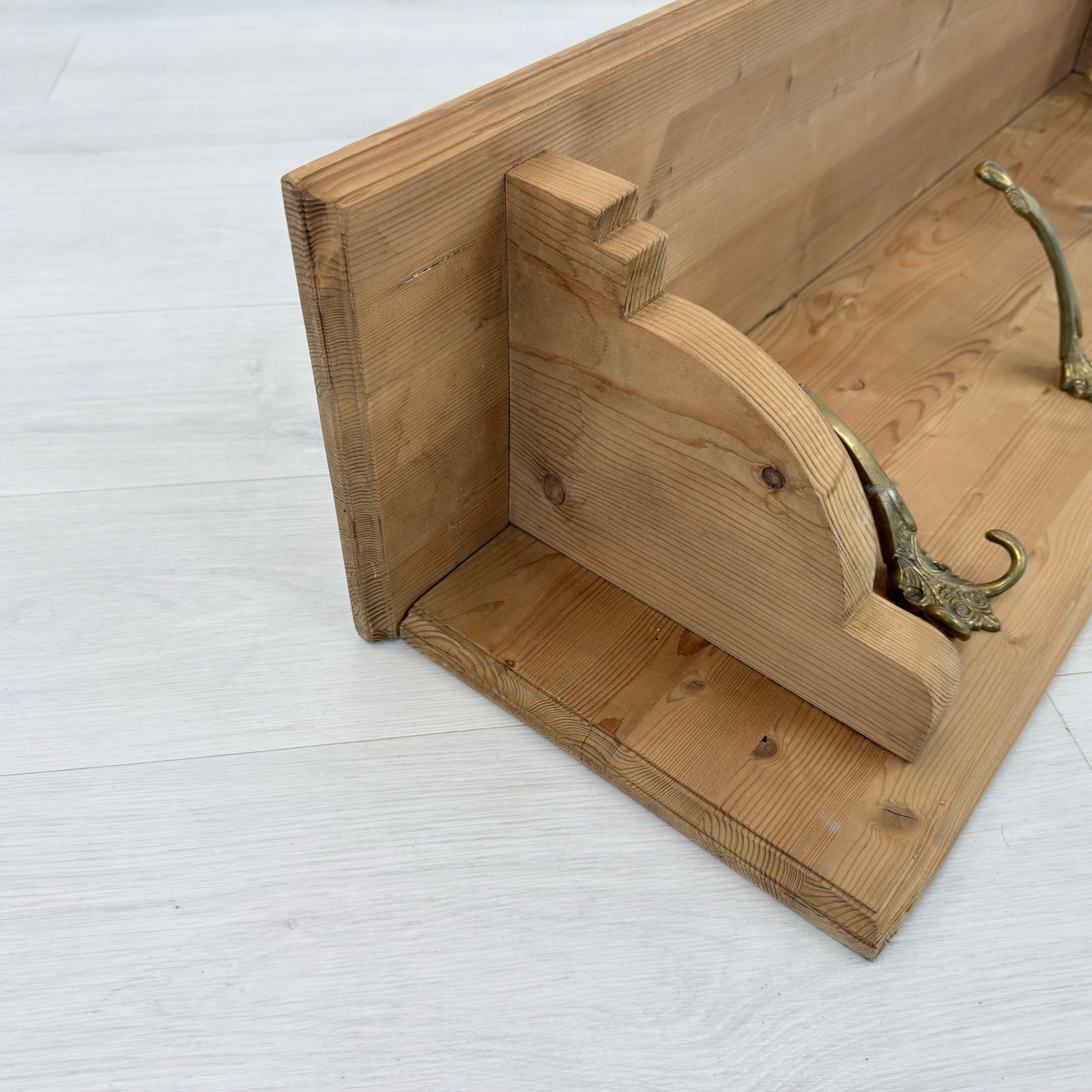 VINTAGE PINE WALL COAT RACK - 7