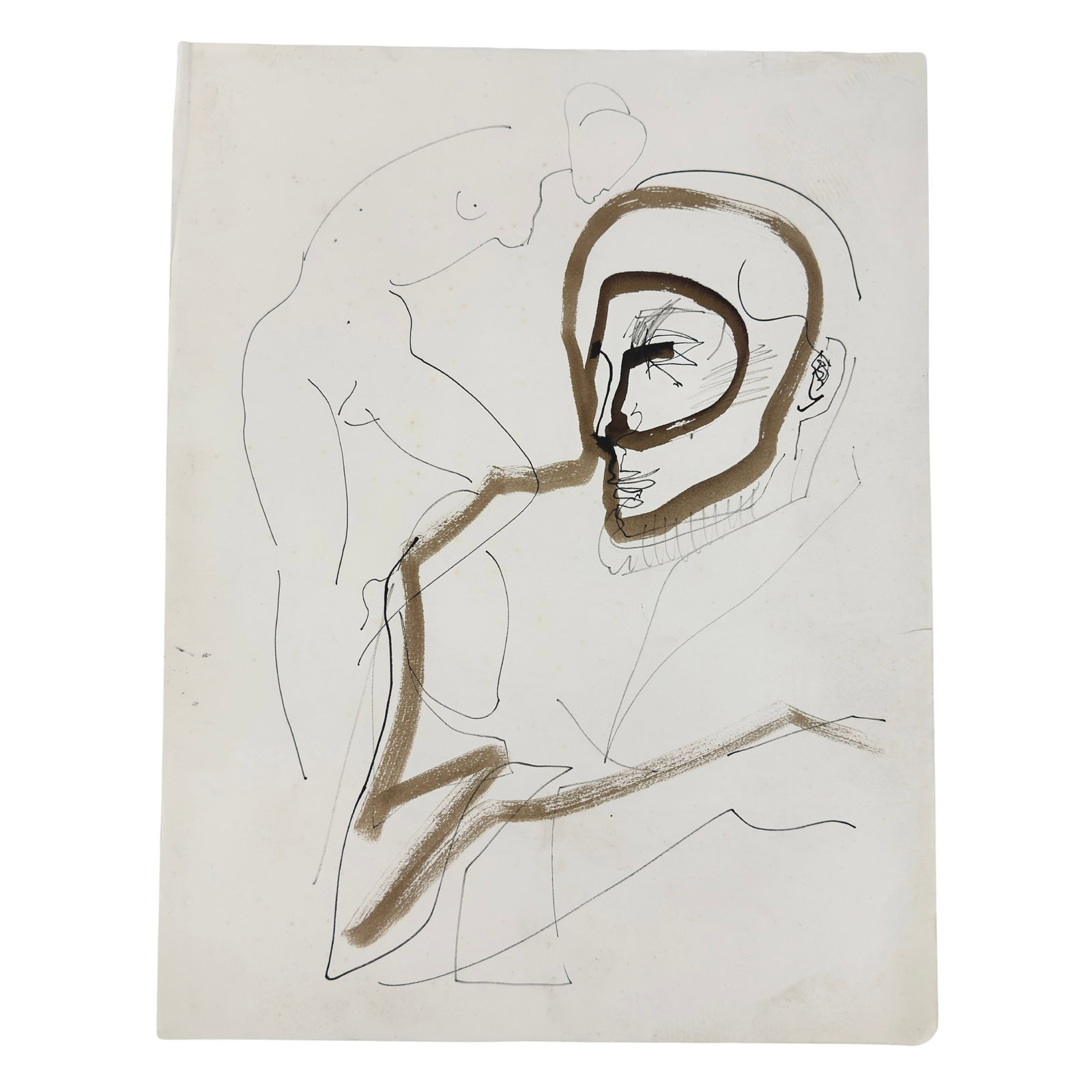 FERENC BUGYIL SKETCH: Dimensions: H 25.5” x W 19”. Abstract sketch by Ferenc Bugyil. Ferenc Bugyil is a Swiss Hungarian artist and painter graduate of the University of Fine Arts. (1953-2022).