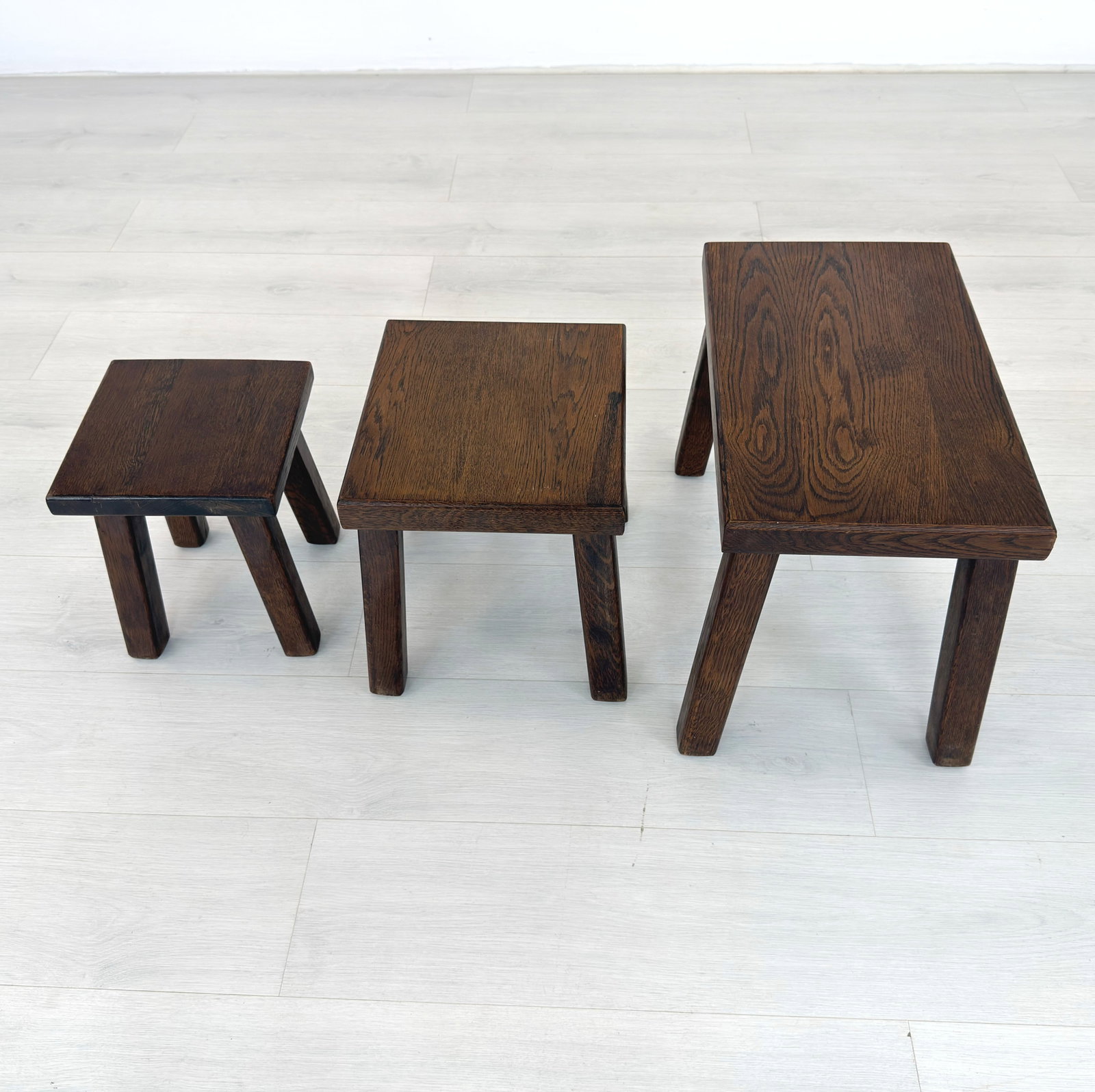 (3) BRUTALIST NESTING TABLES - 2