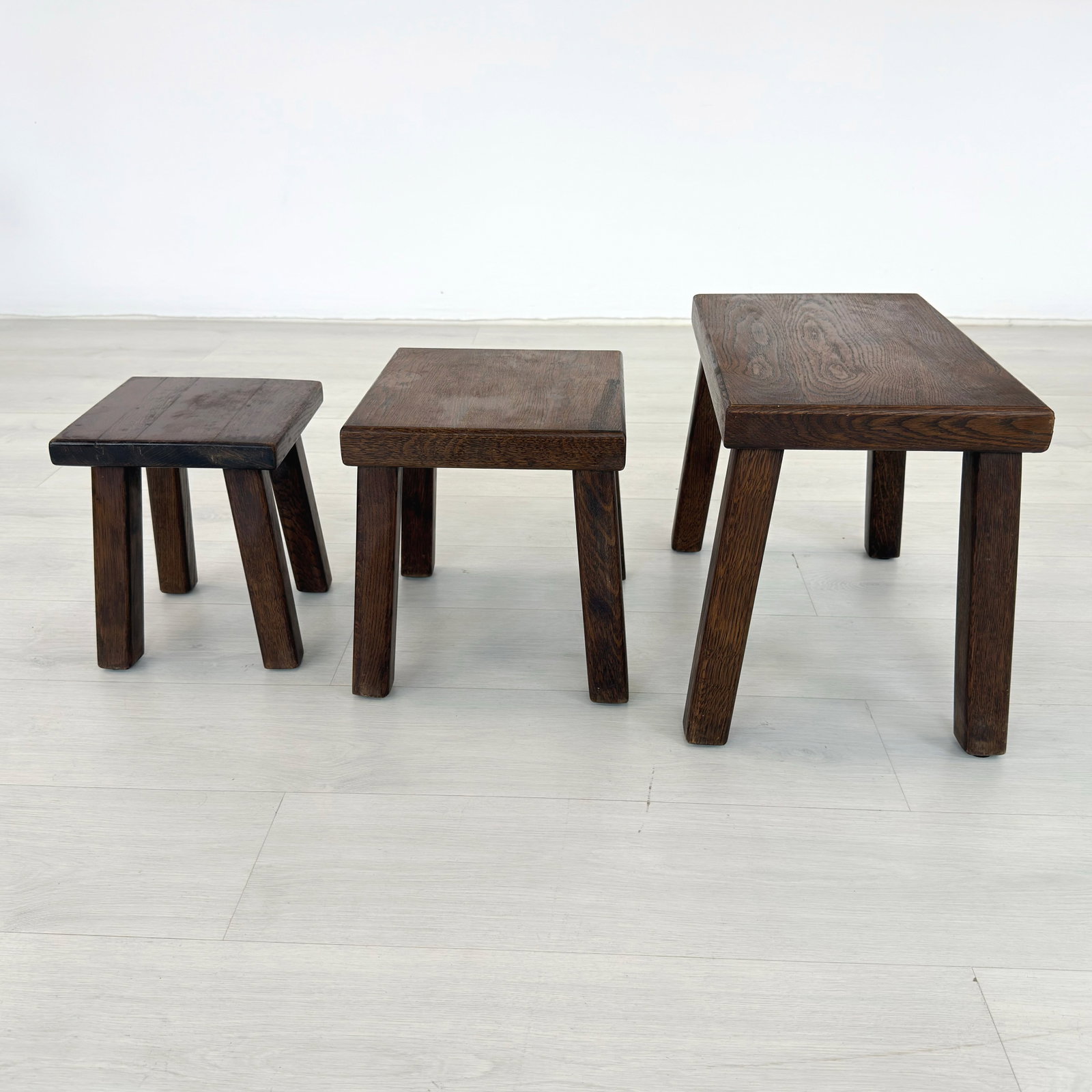 (3) BRUTALIST NESTING TABLES - 4