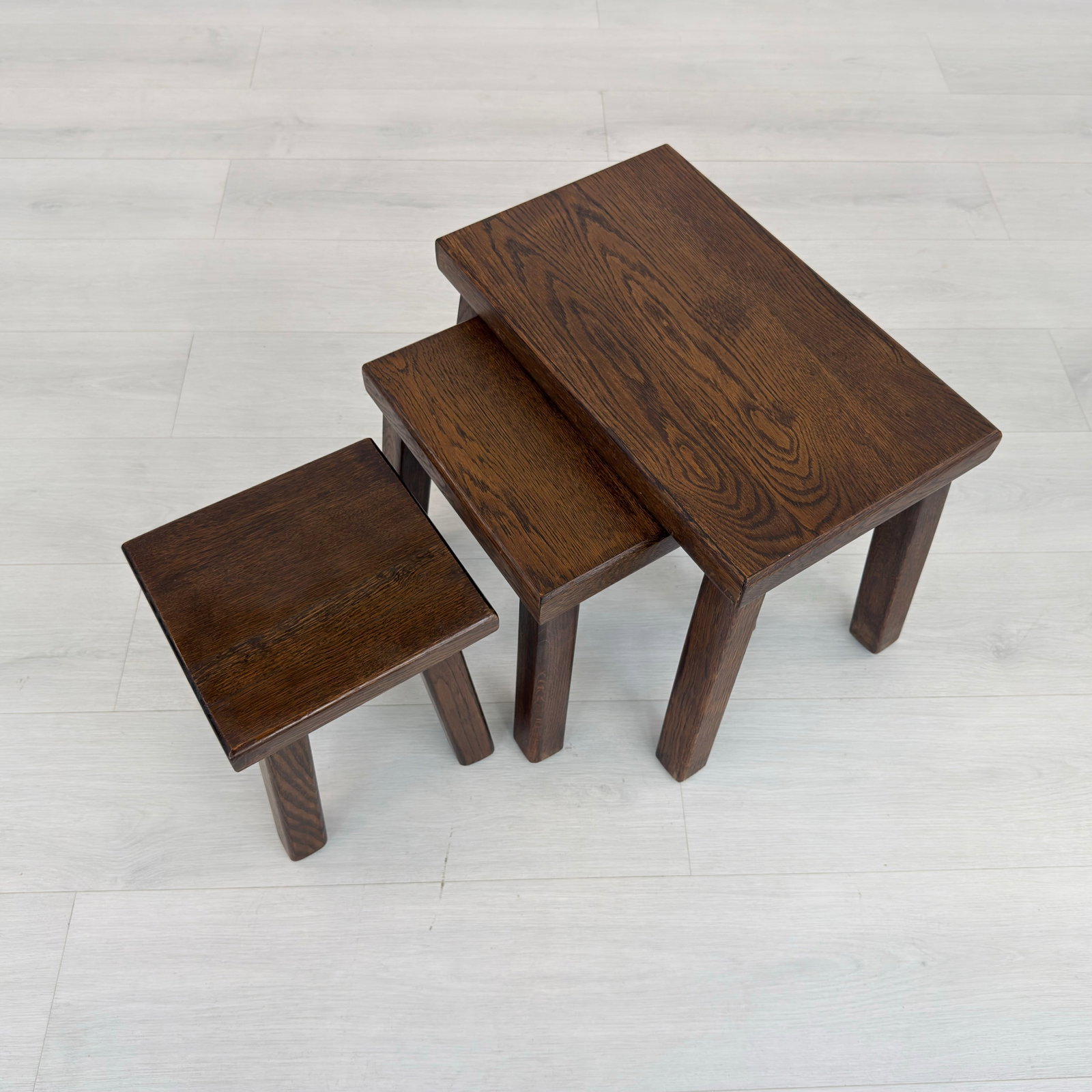 (3) BRUTALIST NESTING TABLES - 7
