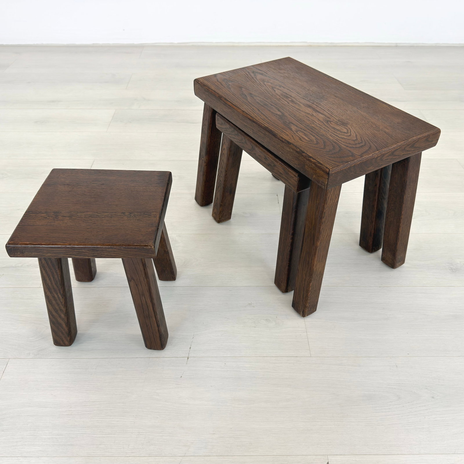 (3) BRUTALIST NESTING TABLES - 9