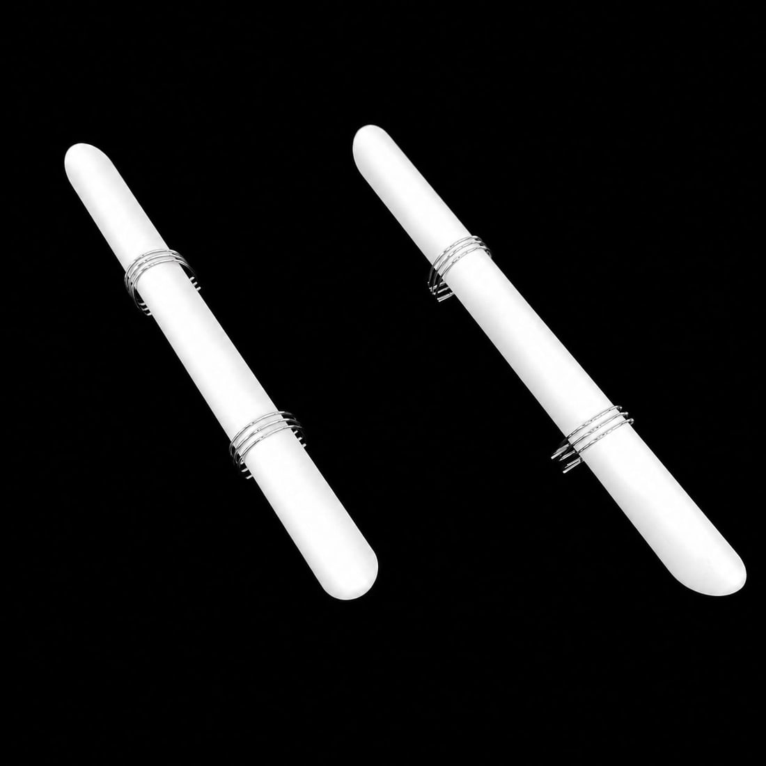 ITALIAN WALL SCONCES, A PAIR: Dimensions: H 27.5” x W 3.3”. Pair of Mid-Century Modern Italian tubular wall sconces with frosted white diffusers.