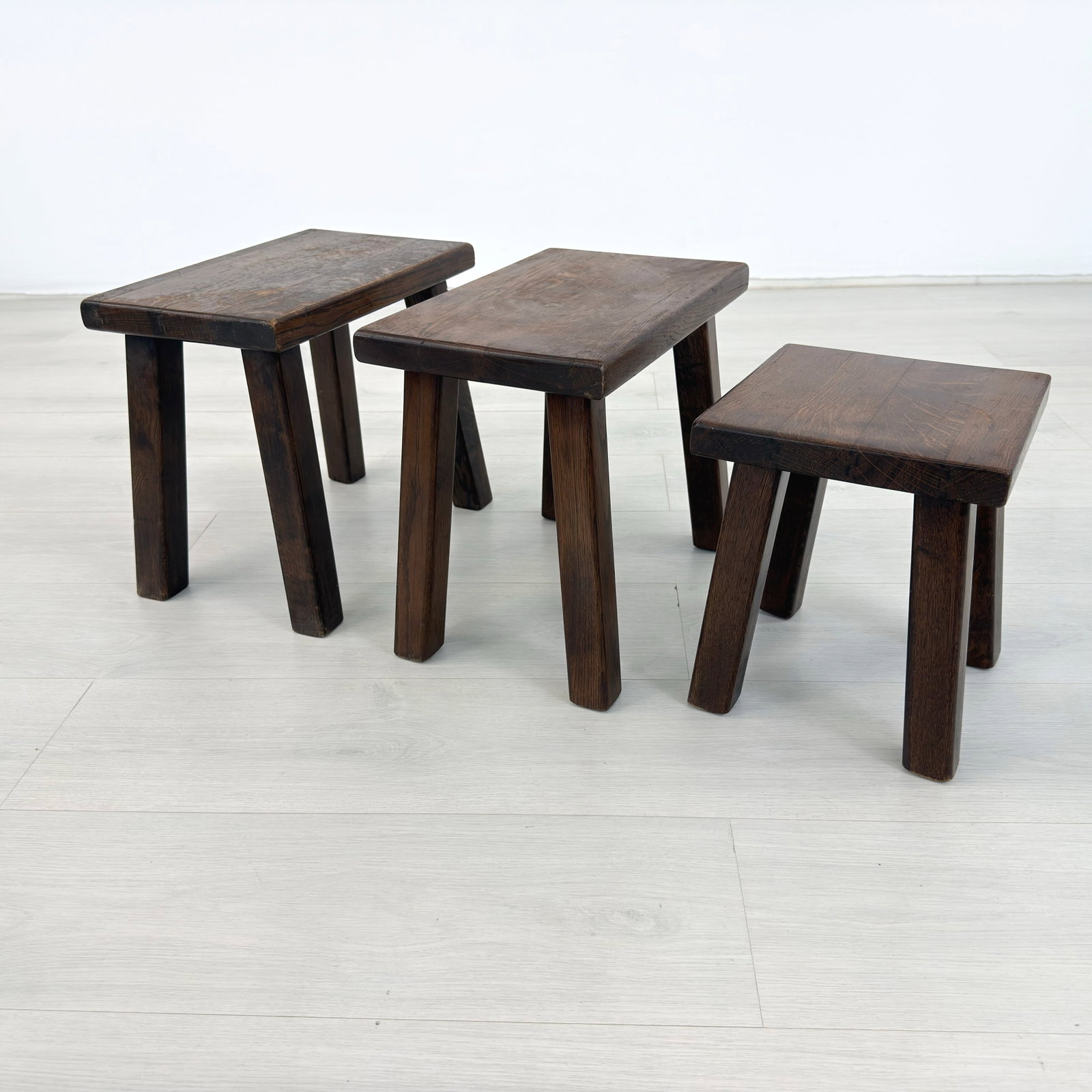(3) BRUTALIST NESTING TABLES - 2