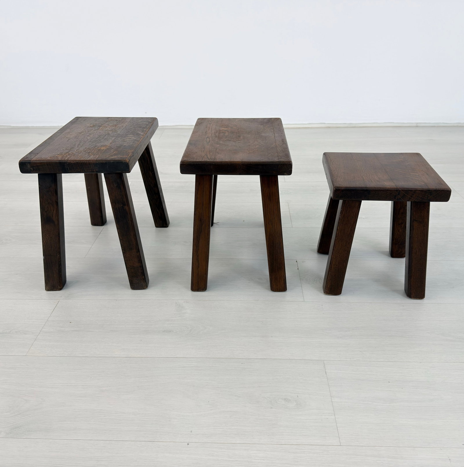 (3) BRUTALIST NESTING TABLES - 5