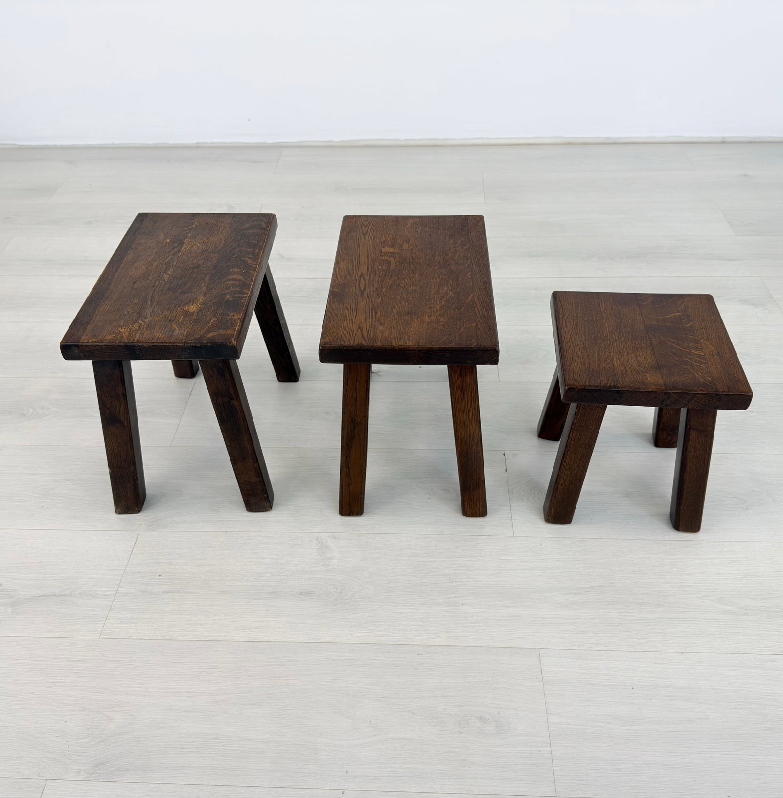 (3) BRUTALIST NESTING TABLES - 6