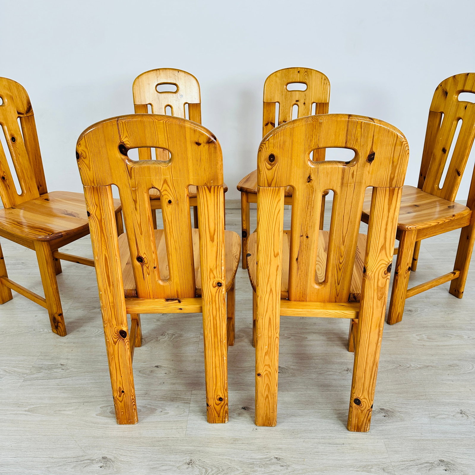 (6) EFFEZETA PINE DINING CHAIRS - 9