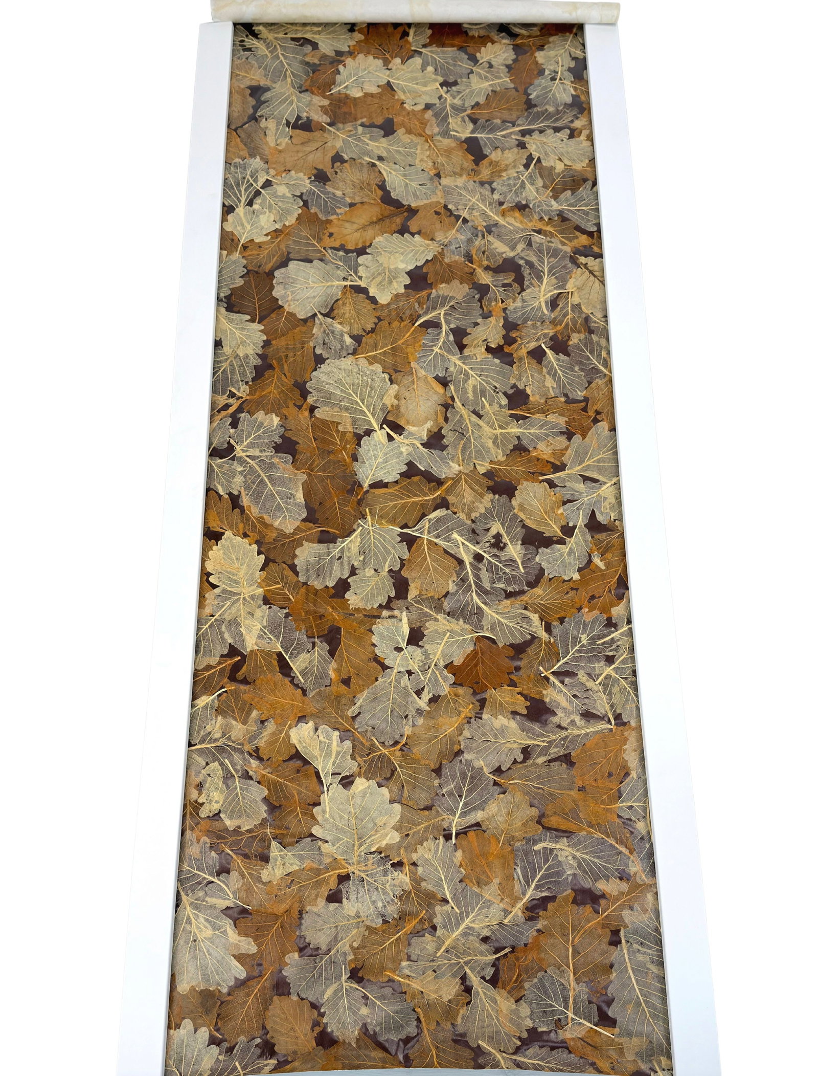 VINTAGE ART WALLPAPER: Dimensions: H 67” x W 38.7”. Vintage autumn fall leaves art wallpaper.