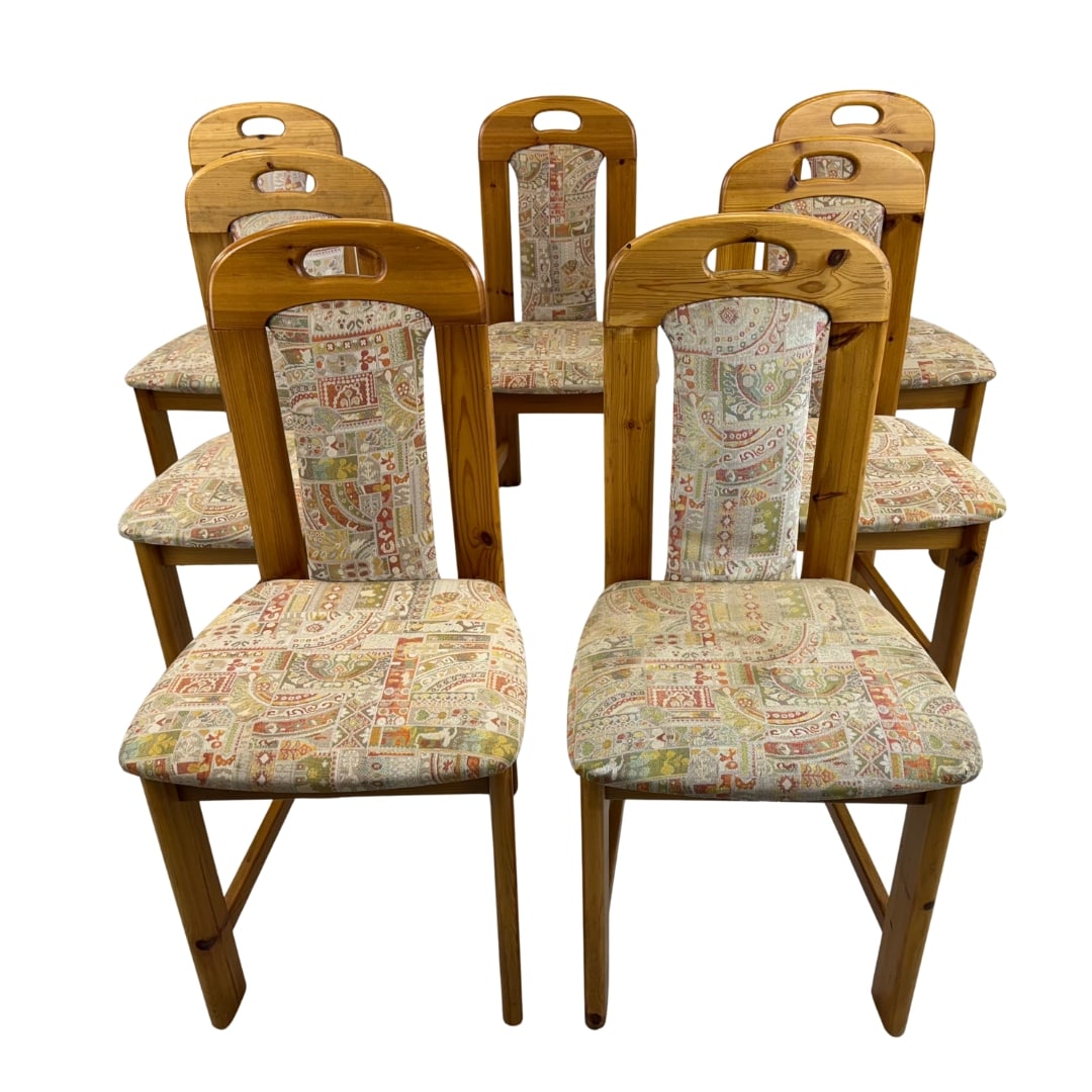 (7) SCANDINAVIAN PINE DINING CHAIRS - 2