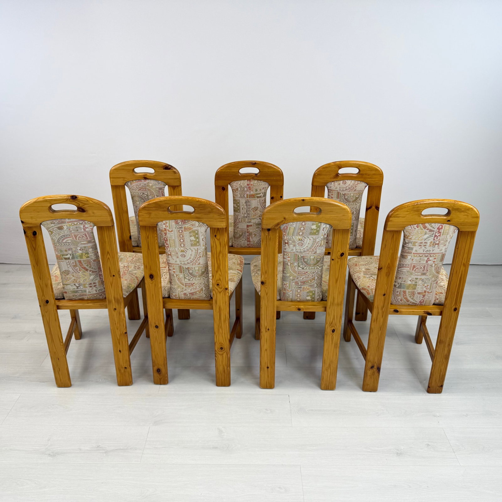(7) SCANDINAVIAN PINE DINING CHAIRS - 4