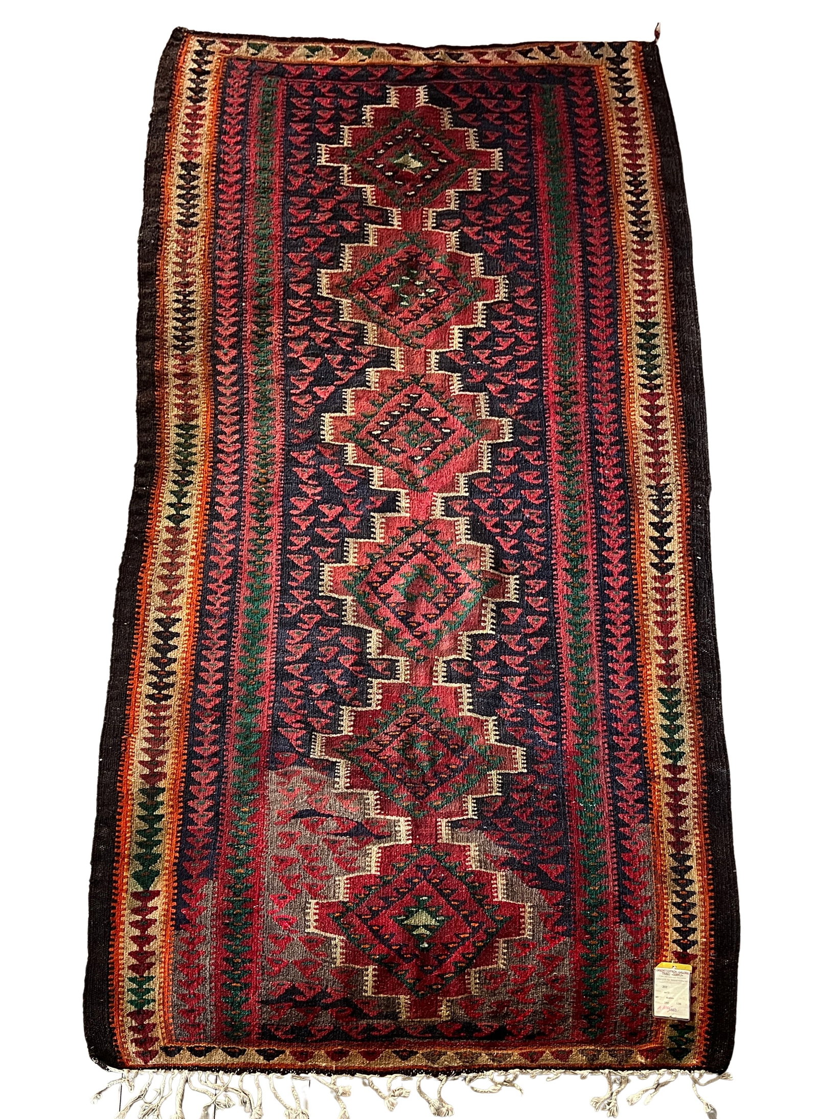ANTIQUE SHIRAZ KILIM RUNNER RUG (1 of 6)