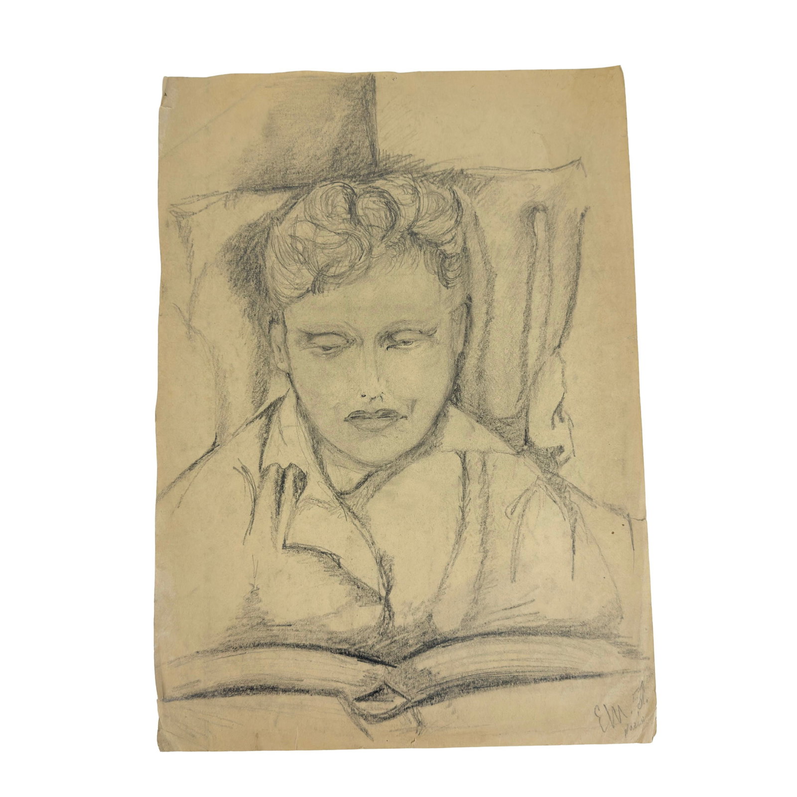 PENCIL DRAWING, SIGNED: Dimensions: H 21” x W 15”. Pencil drawing on paper portrait of a person. Signed. (60)