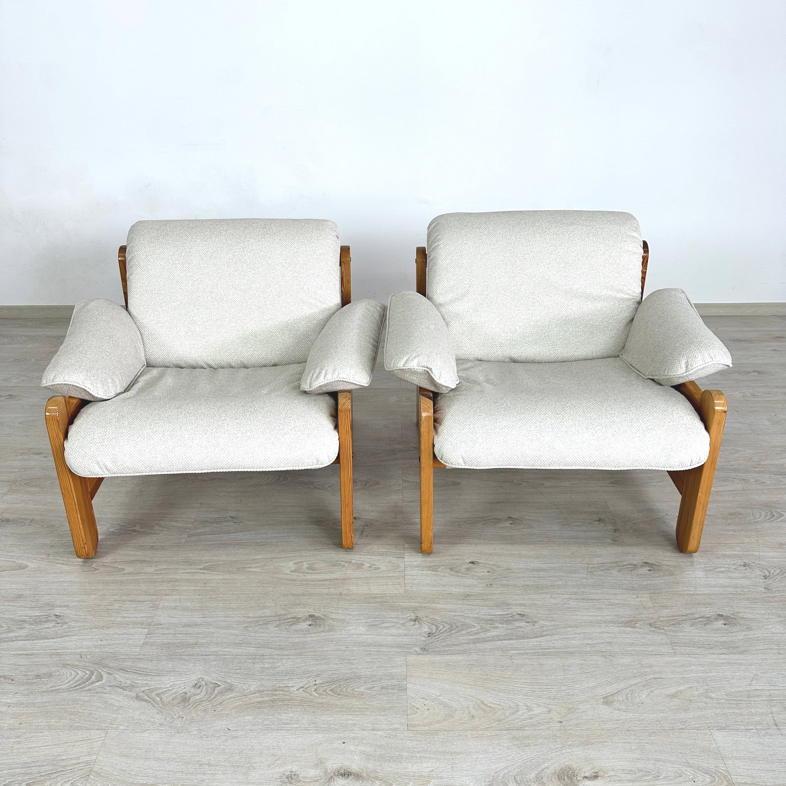 PINE EASY CHAIRS IKEA, A PAIR - 4
