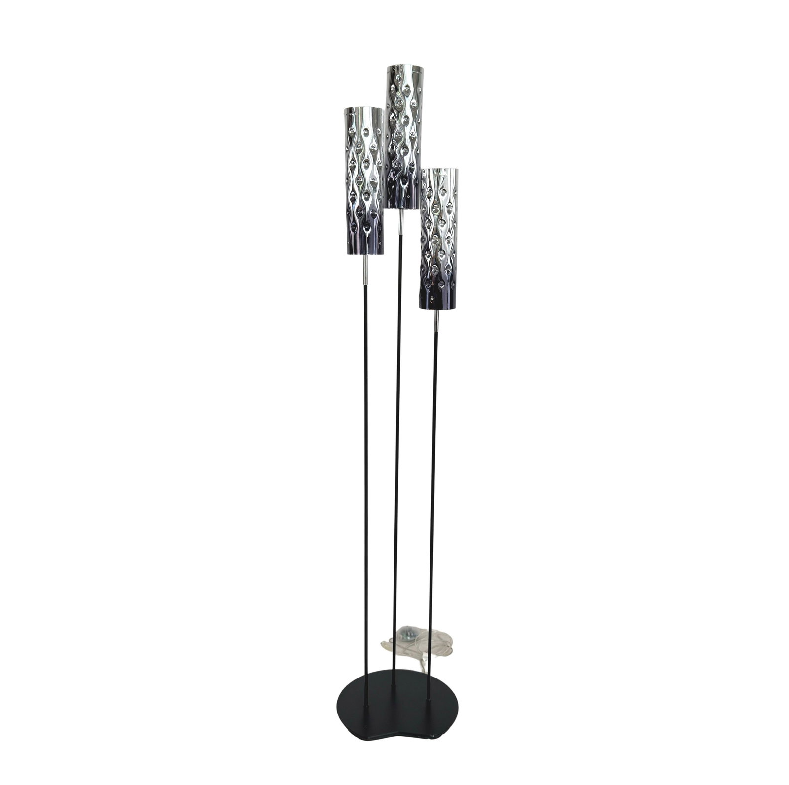 SLAMP DIMPLE TRIO SILVER FLOOR LAMP: Dimensions: H 67.3” x W 13.5”. Vintage Italian Slamp Dimple Trio Silver floor lamp designed by Valeria Pantone and Dennis Pavoncello.
