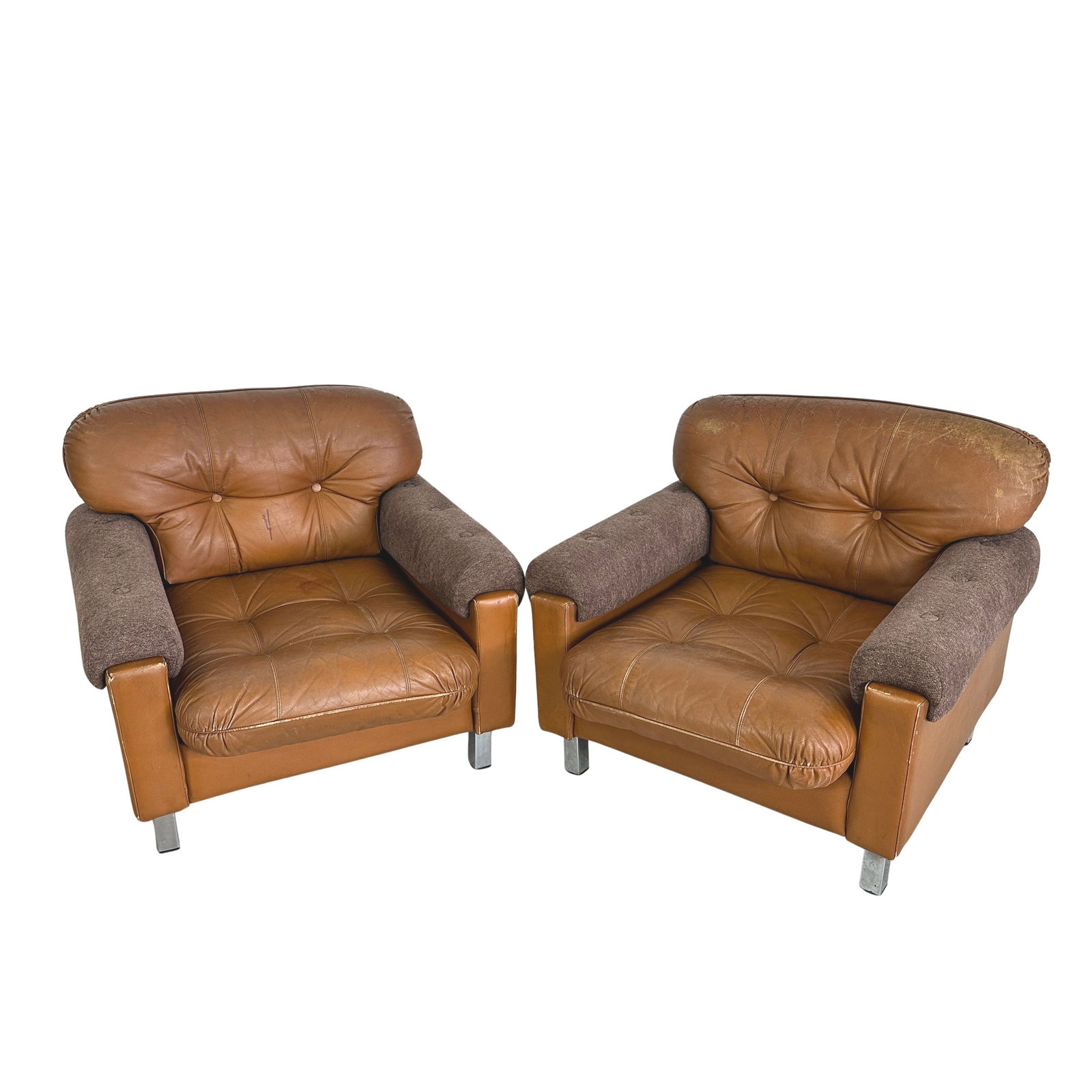 VINTAGE EUROPEAN LOUNGE CHAIRS, A PAIR (1 of 9)