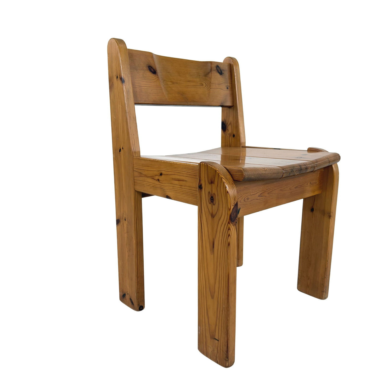 DUTCH CHAIR BY ATE VAN APELDOORN: Dimensions: H 32” x W 20.5” x SD 18.3” x SH 19 ”. Vintage Dutch Brutalist pine chair by Ate Van Apeldoorn, 1970s.